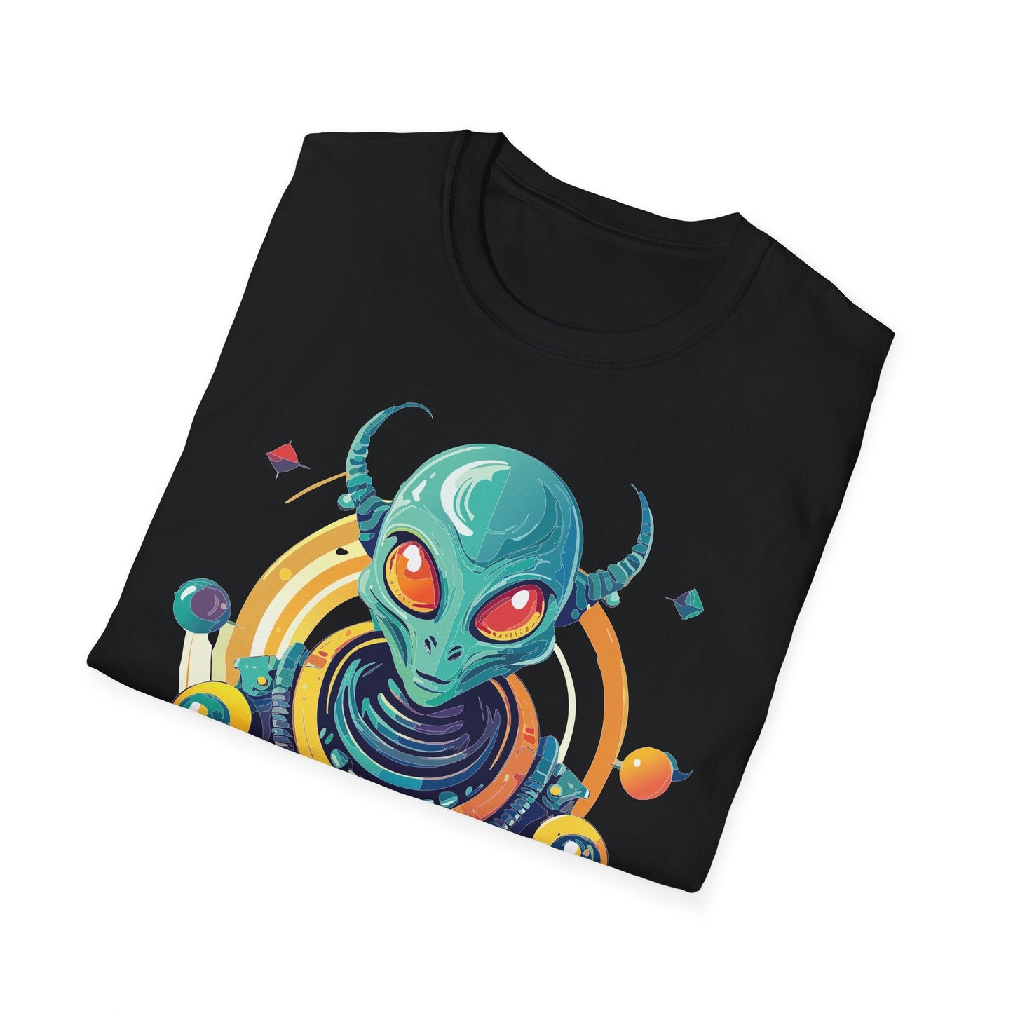 Alien Graphic Unisex Cotton Softstyle UFO Artwork Tee 2
