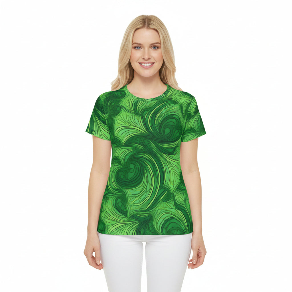 Women Poly Span T-Shirt with Floral Print