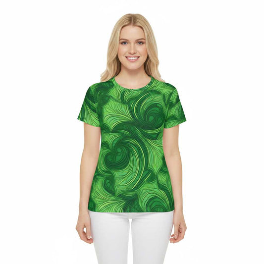 Women Poly Span T-Shirt with Floral Print