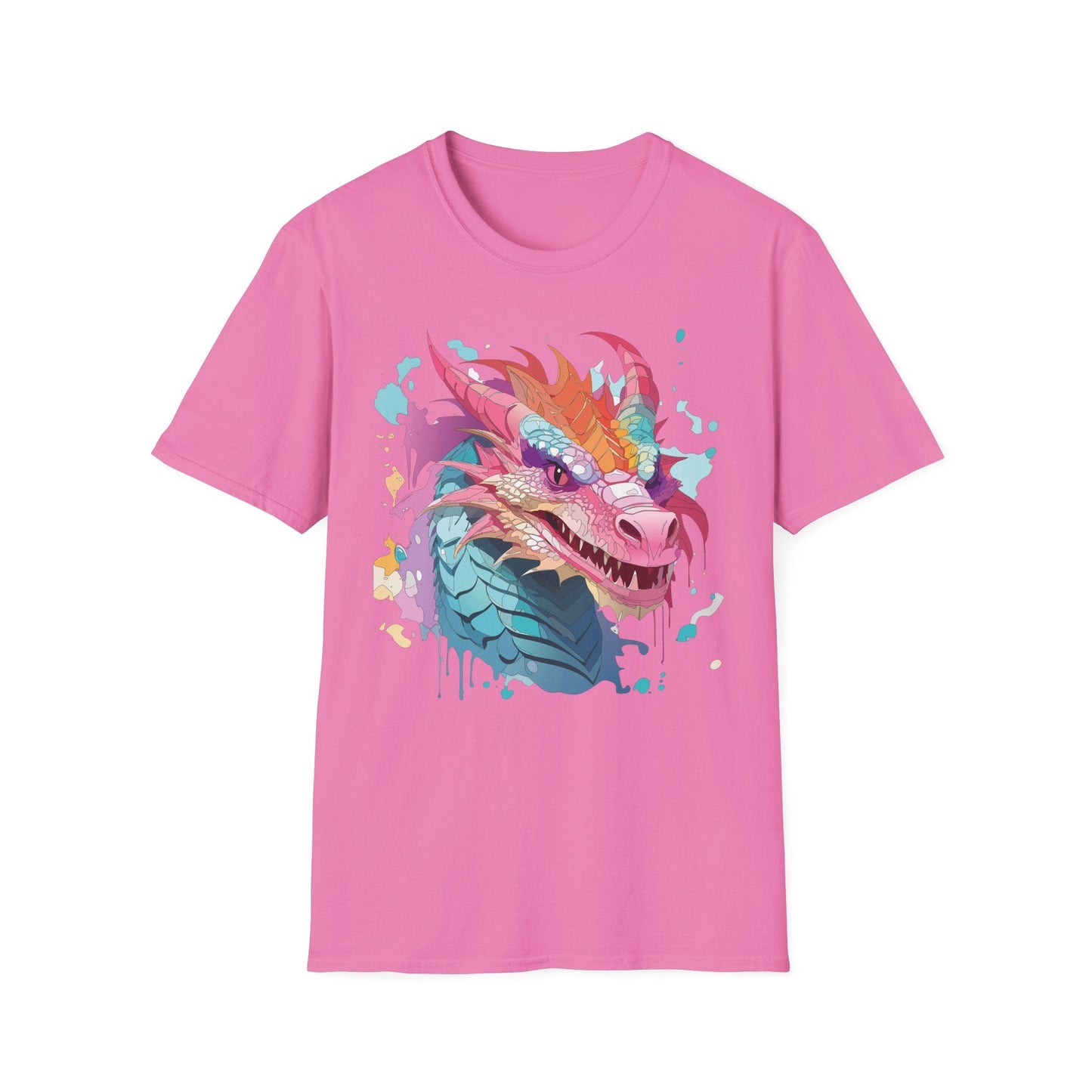 Dragon Graphic Tee Unisex Gildan Softstyle Cotton Shirt With Animal Art Design 64000