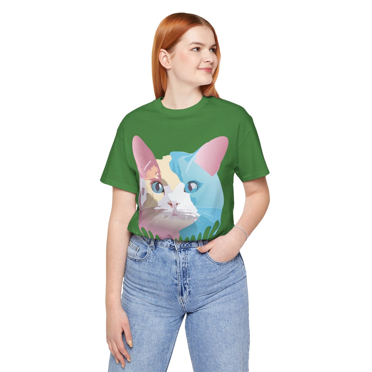 Cat Graphic Tee Unisex Short Sleeve Shirt With Vintage Adelpha Artwork