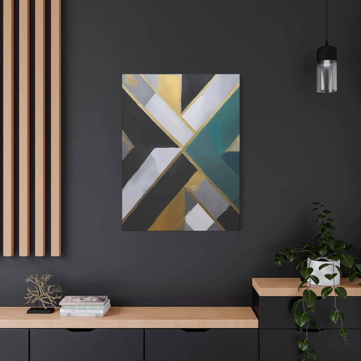 Abstract Geometric Painting Print Canvas 20x24,20x30,24x30 24x32,24x36,30x40 32x48,36x48,40x60 Pine-Wood Inner Frame ABS-76