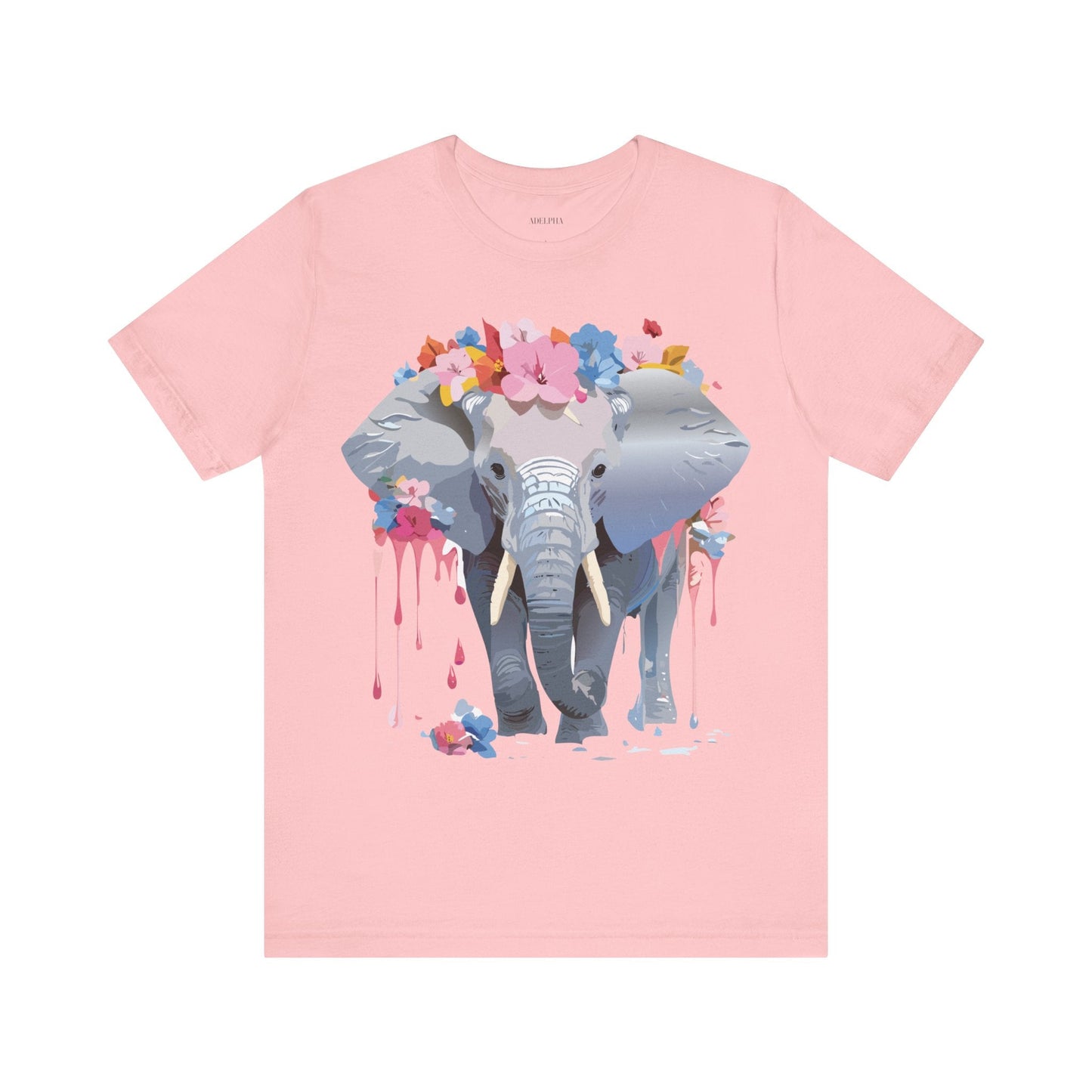 Elephant Graphic Tee Unisex Short Sleeve Jersey With Vintage Inspired Adelpha Artwork