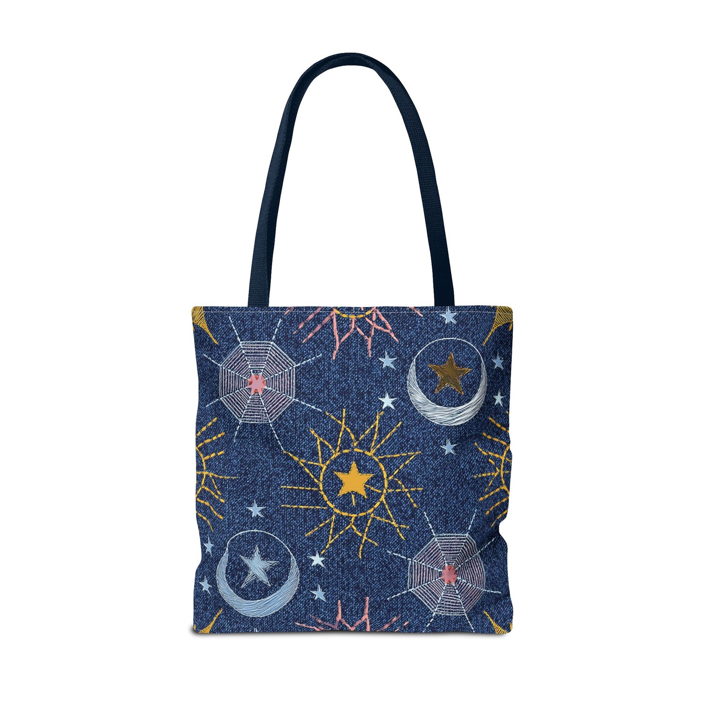 Denim Fabric Imitation Print Unisex Canvas Bag Poly Spun 3 Sizes Tote Bag 183-7