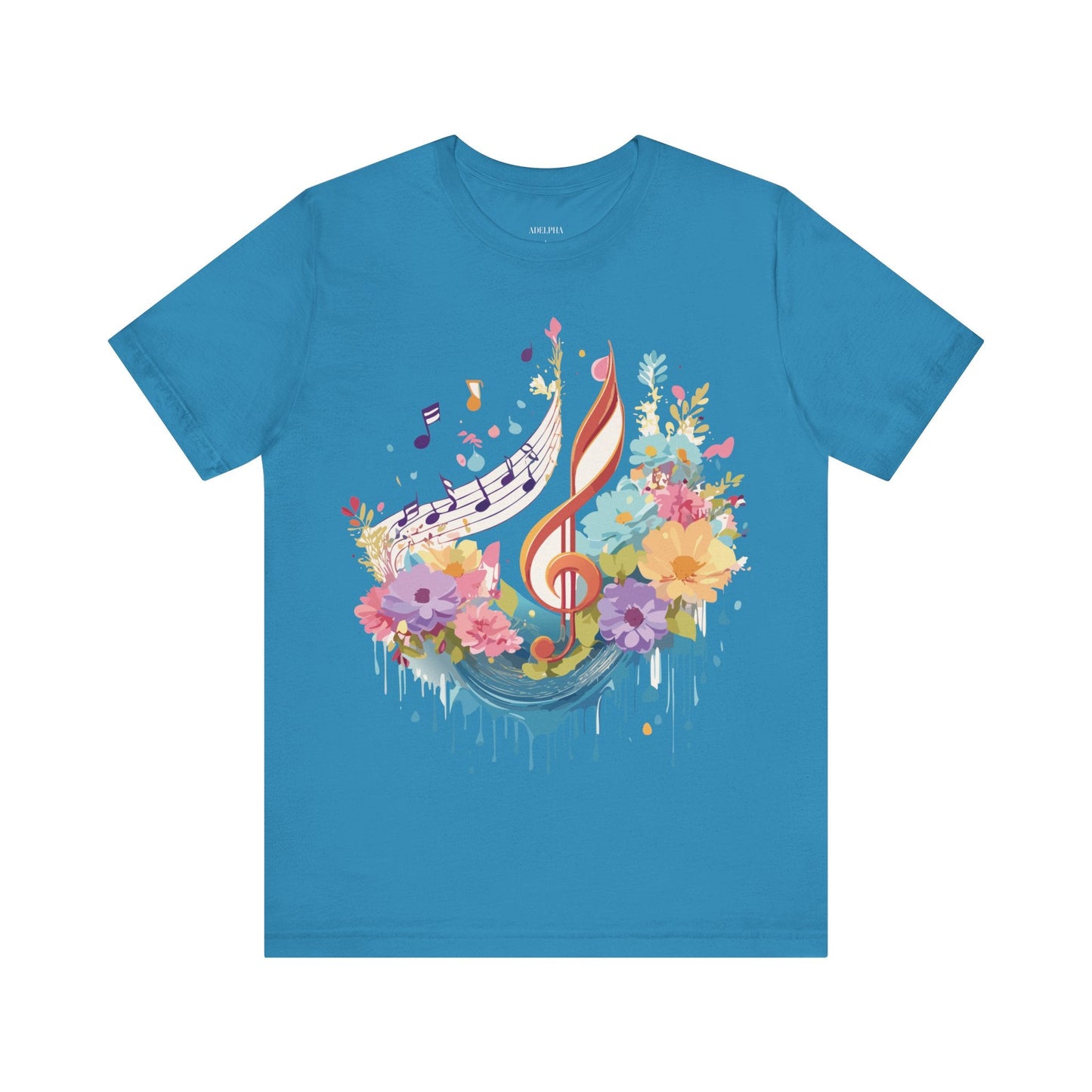 Music Graphic Unisex 100 Cotton Vintage Art with Musical Elements Tee 106
