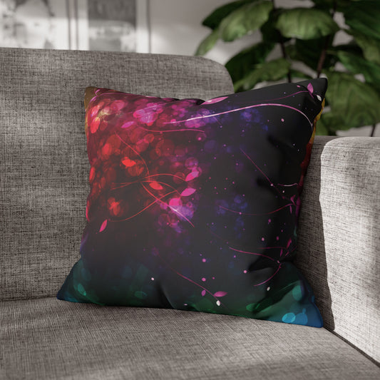 Faux Suede Pillowcase with Abstract print