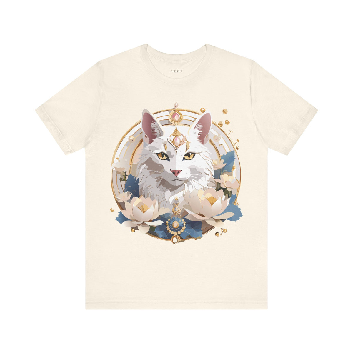 Medallion Graphic Unisex Cotton Bella+Canvas Tee with Floral Art Design m56