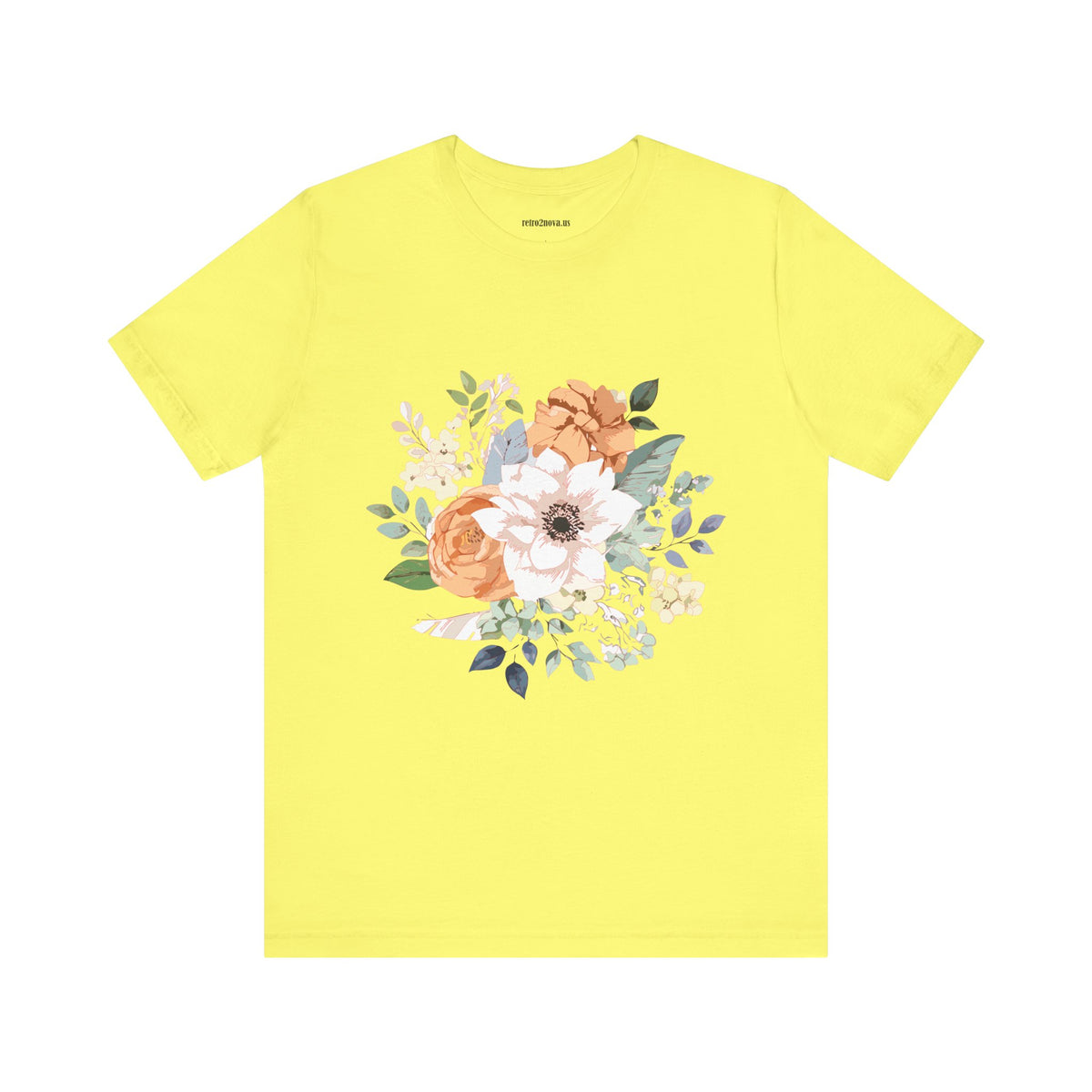 Floral Graphic Unisex Cotton Bella+Canvas Tee with Flowers Design ab9