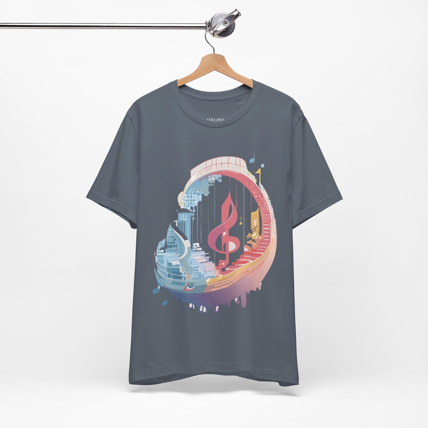 Music Graphic Unisex 100 Cotton Vintage Art with Musical Elements Tee 33