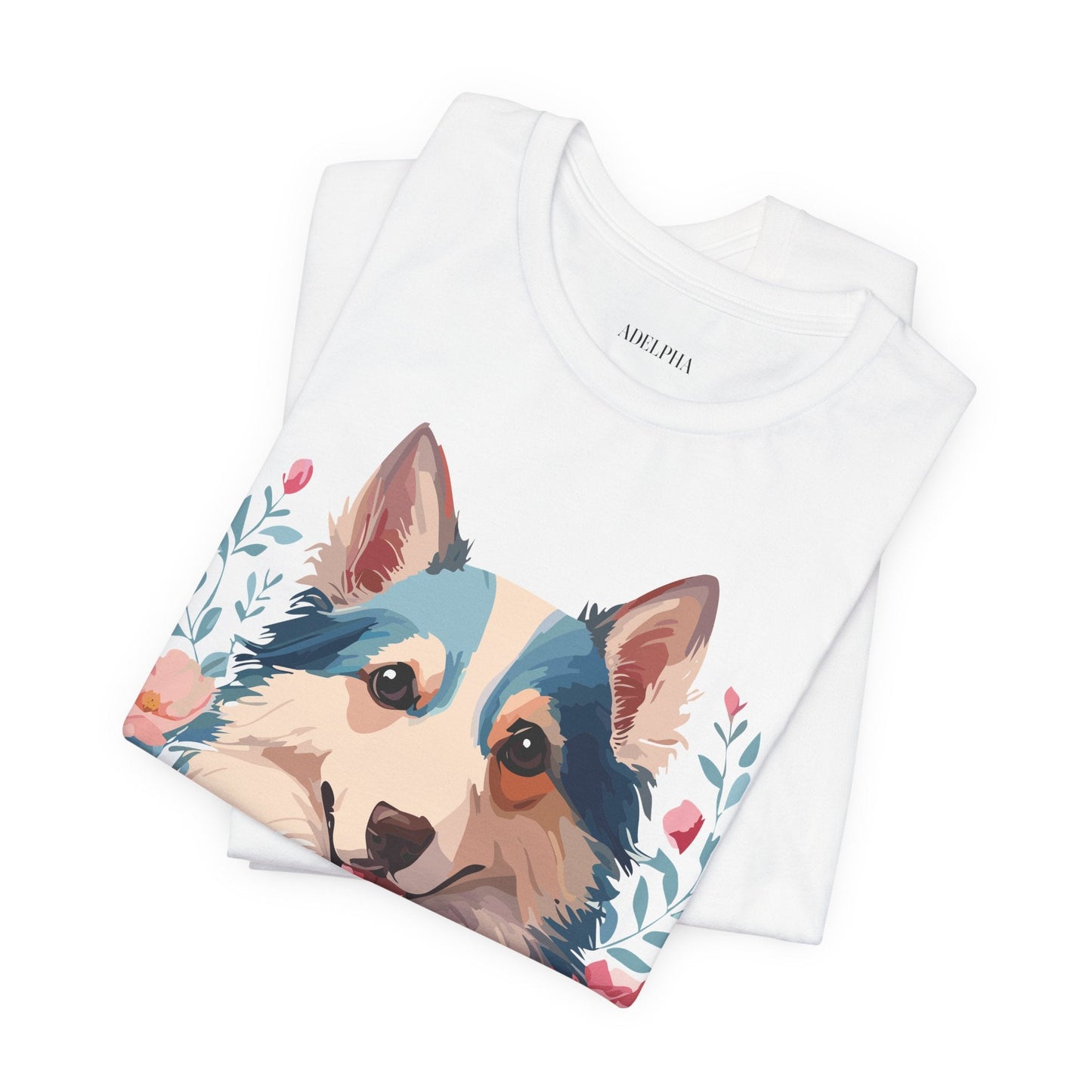 Unisex Graphic Dog Shirt Vintage Inspired Tee Art Design By Adelpha Premium Short Sleeve
