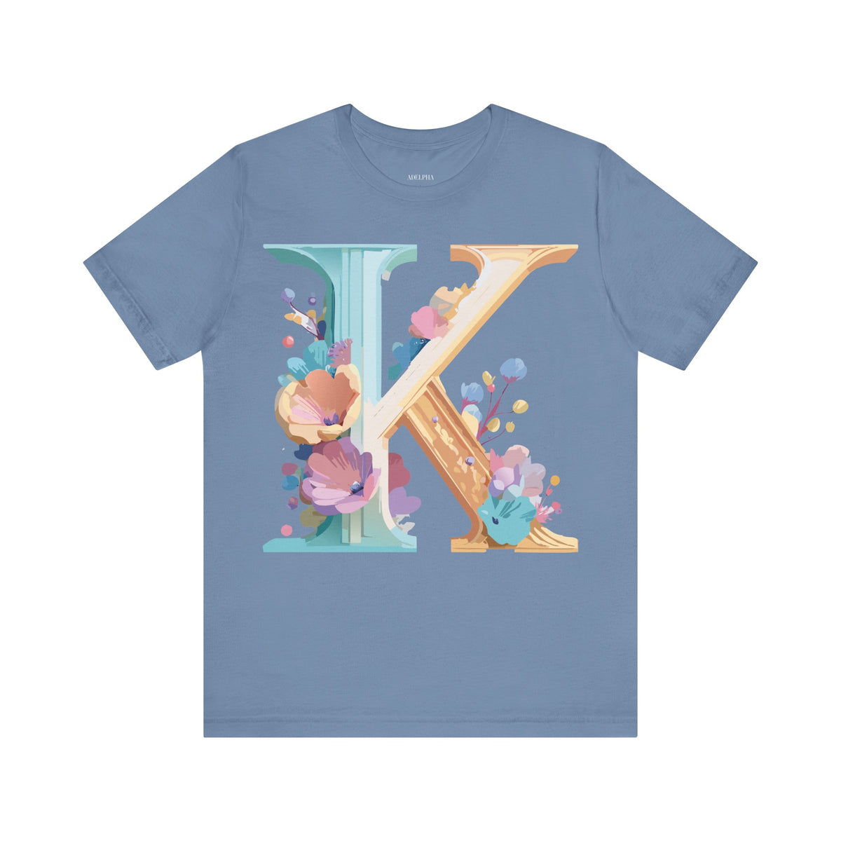 Letter K Graphic Unisex Cotton Bella+Canvas Tee with Art Letter Design
