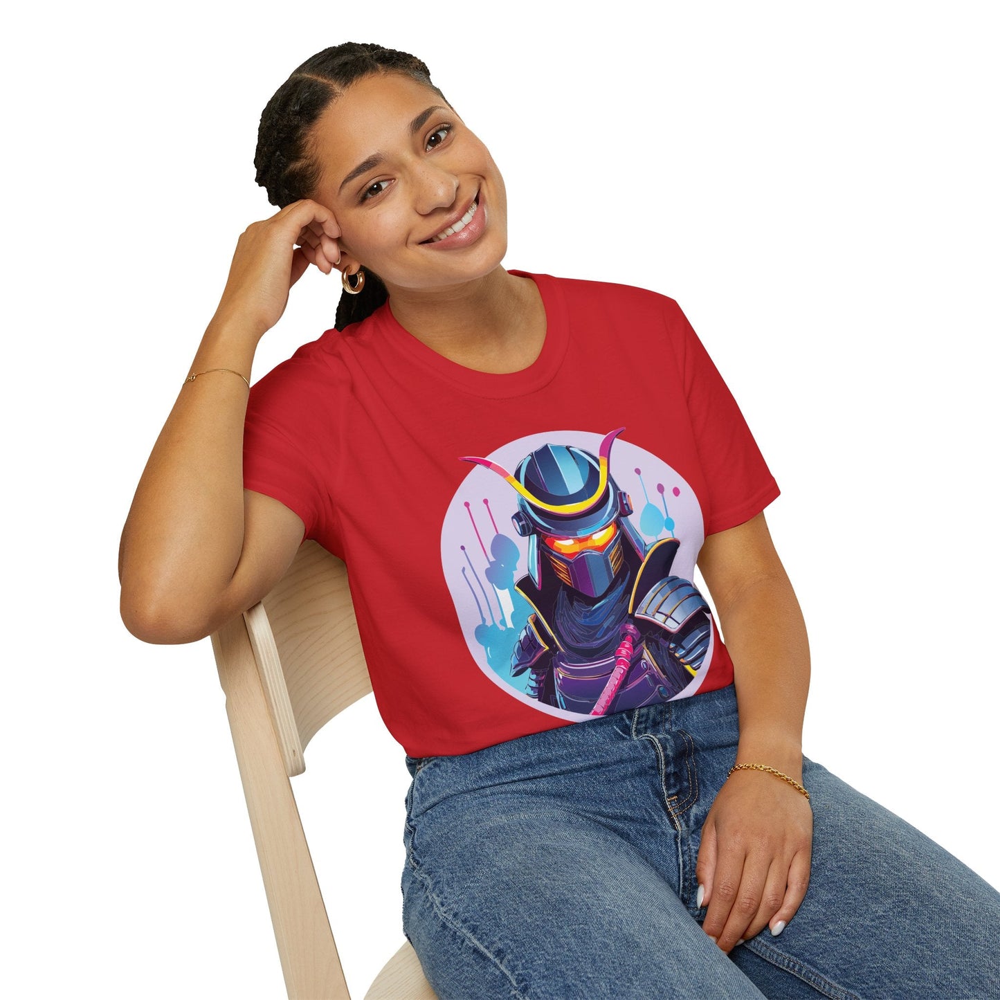Unisex Samurai Shirt Gildan Softstyle Tee Hundred Percent Ring Spun Cotton Comfort