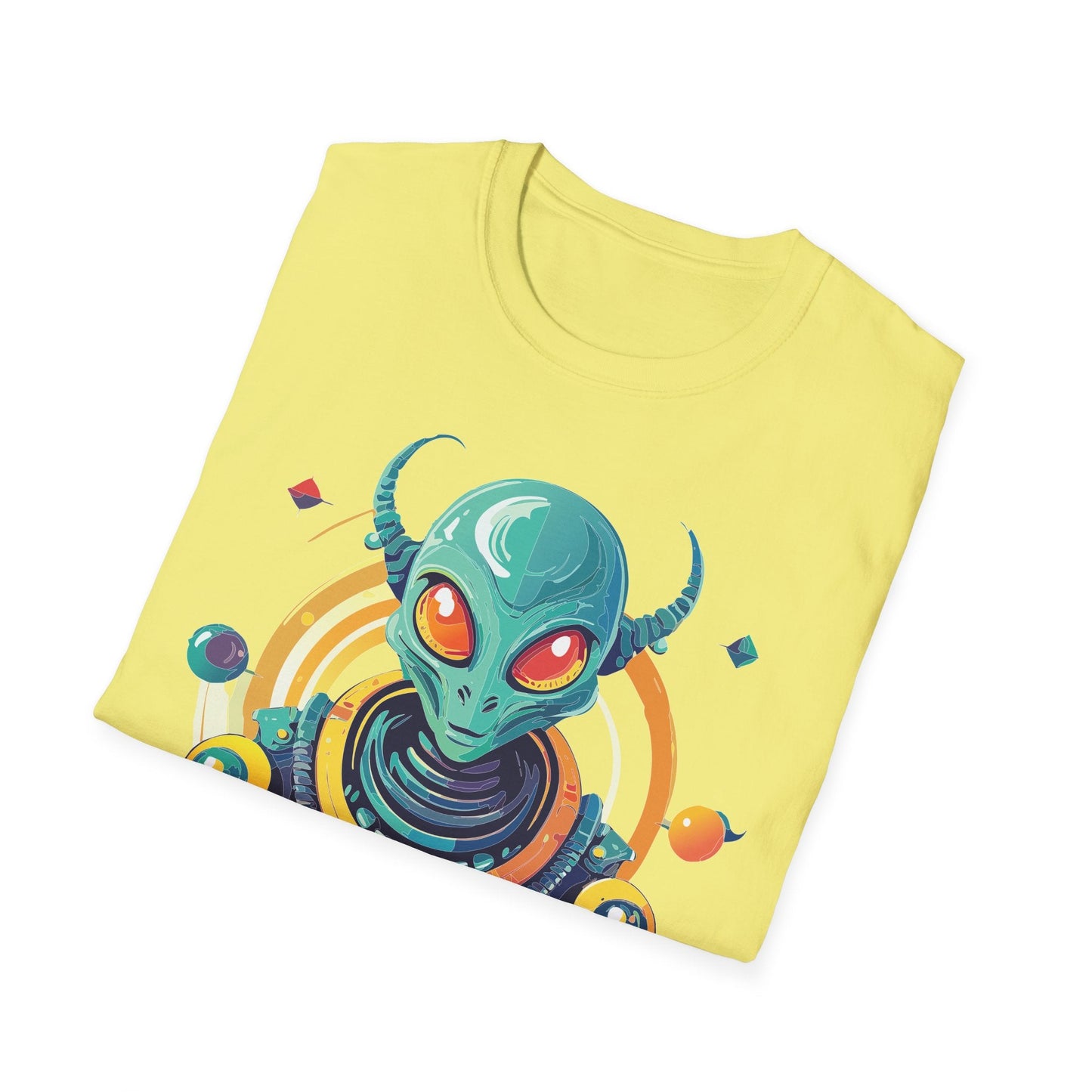 Alien Cosmos T Shirt Unisex Softstyle Cotton Tee With Alien Art Design Premium Comfort