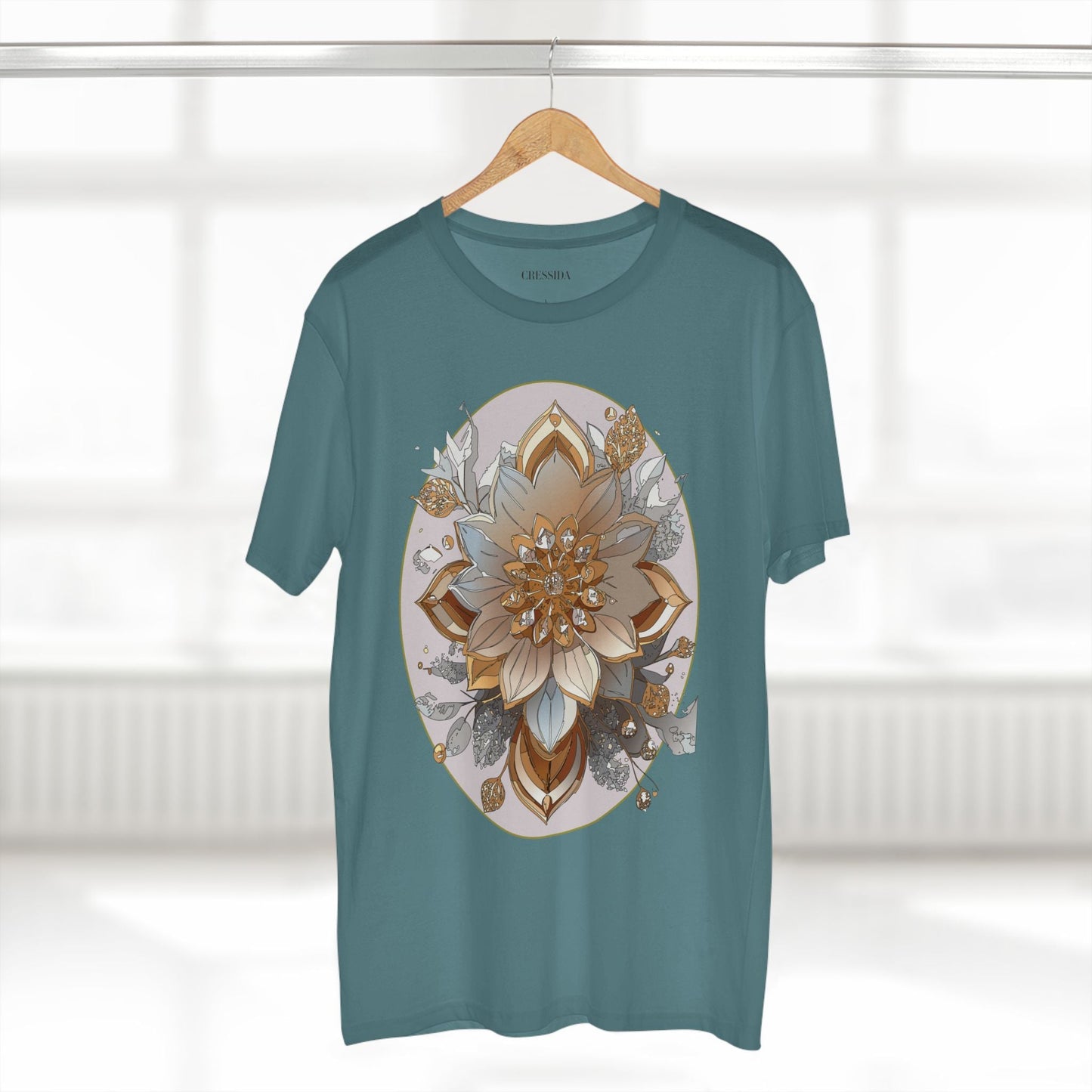 Floral Graphic T-Shirt Unisex 100 Cotton Art Design with Antique Flowers Tee 25