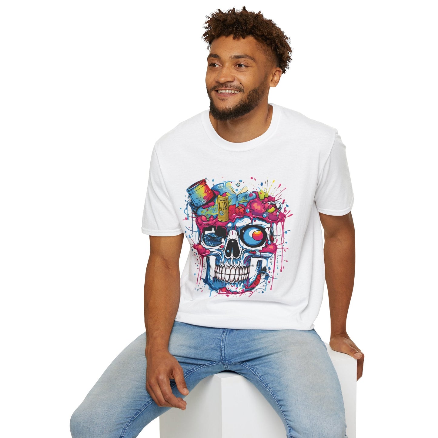 Skull Graphic Unisex Cotton T-shirt with Skeleton Artwork Design 26