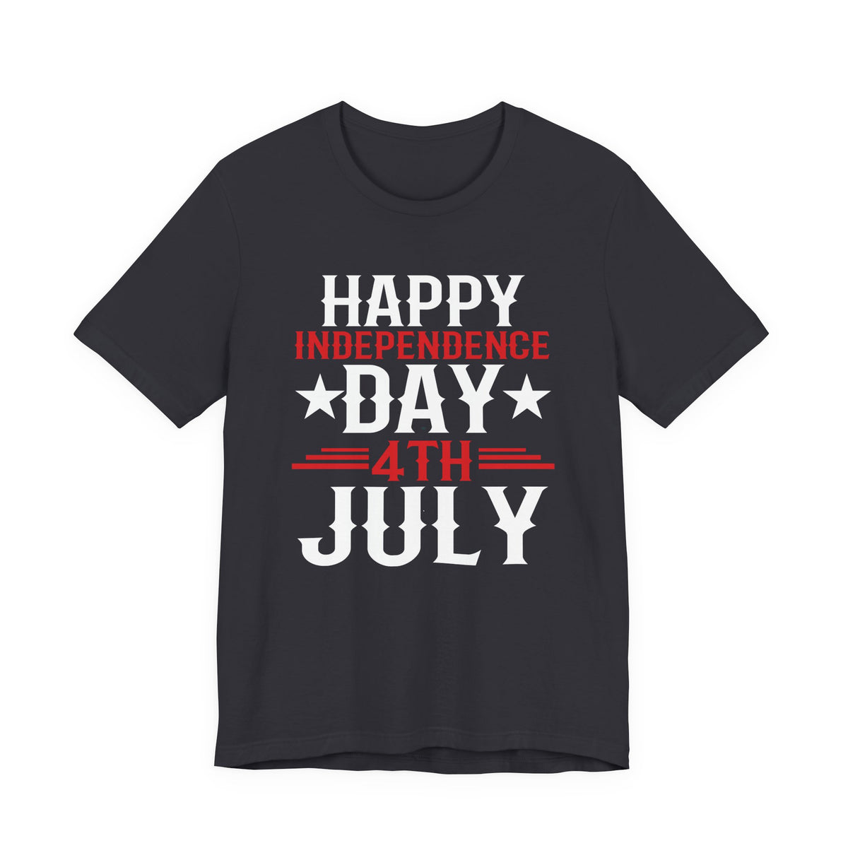 Happy Independence Day 4th July T-Shirt Patriotic Stars Stripes Unisex Cotton 016