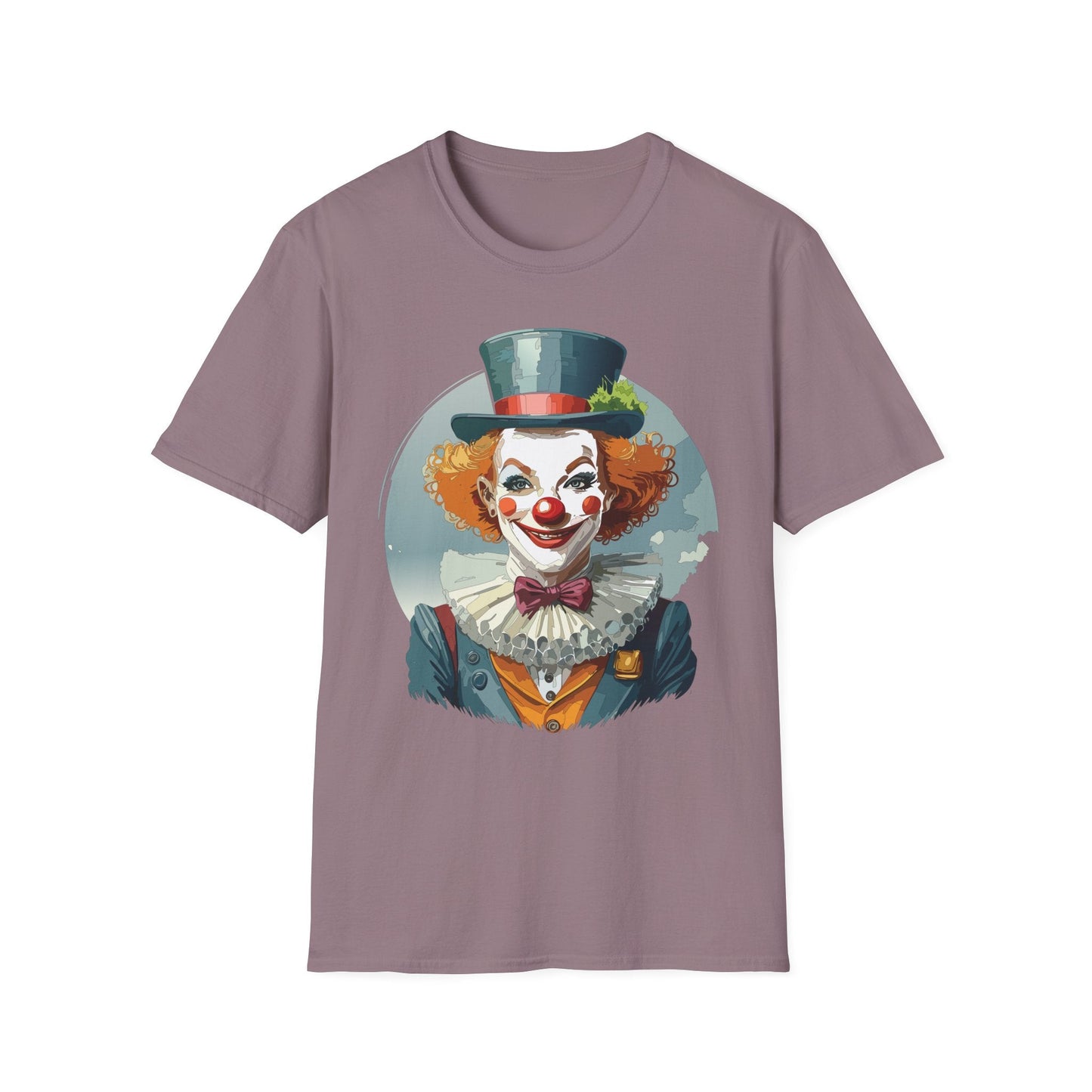 Unisex Clown Shirt Funny Man Circus Design Hundred Percent Ring Spun Cotton Gildan Softstyle Tee