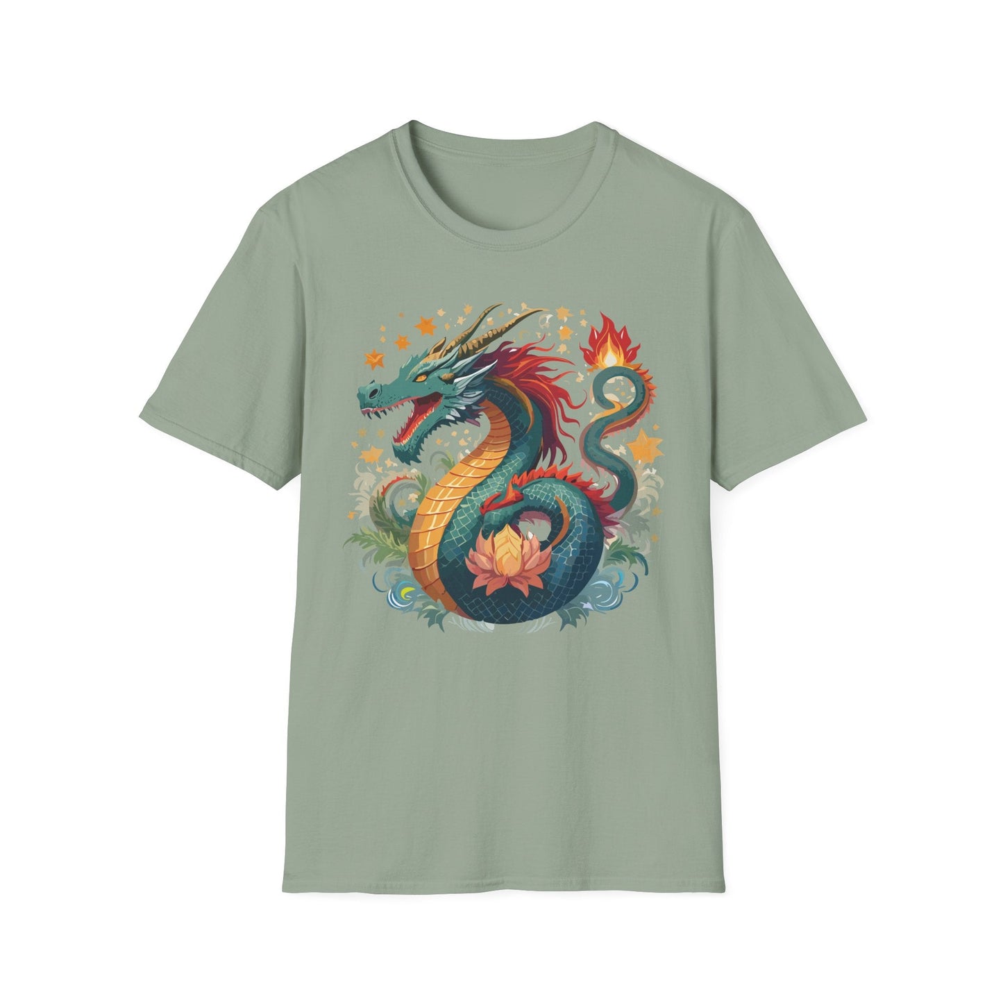 Dragon Graphic Unisex 100 Cotton Tee with Animal Artwork Design 1