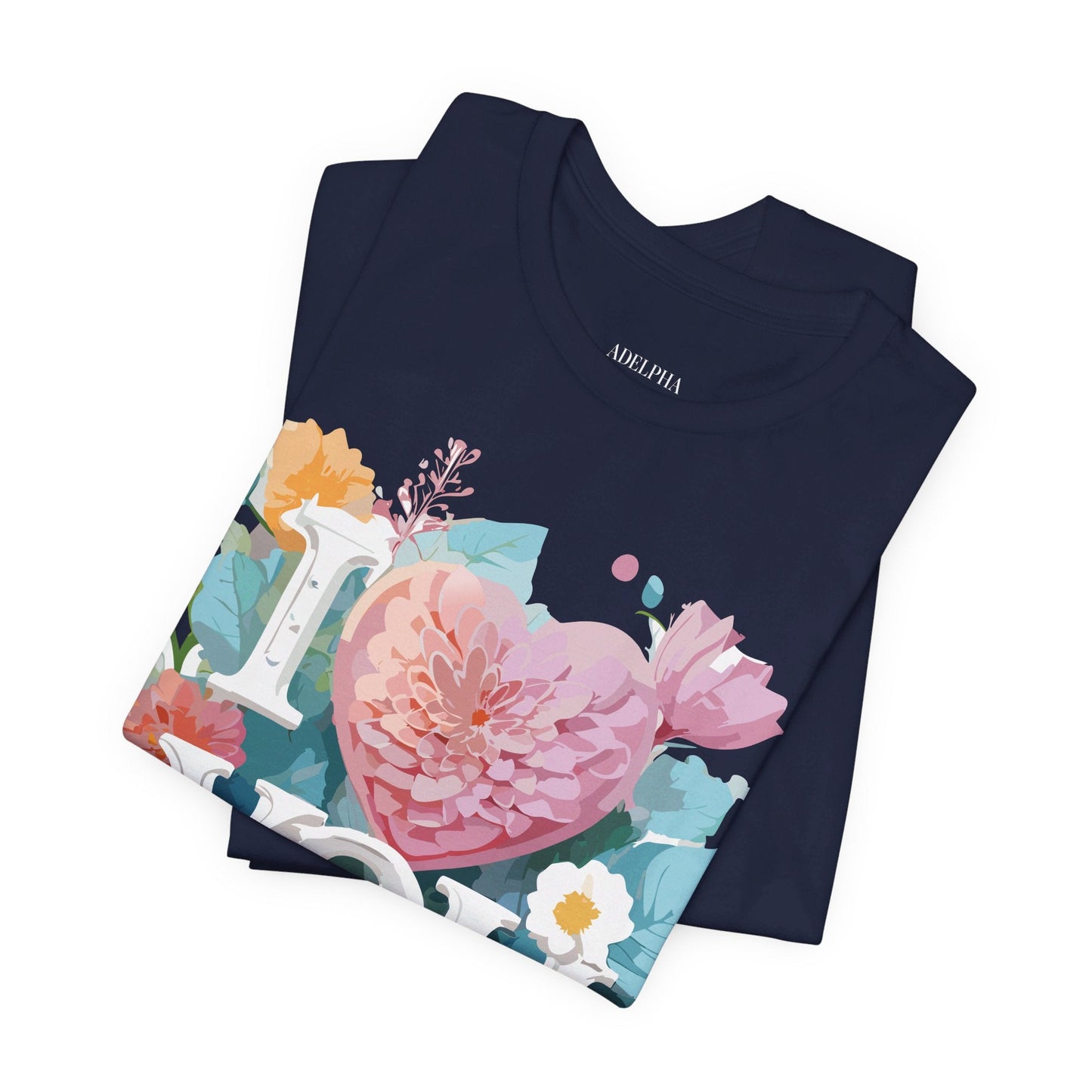 Valentine Day Graphic Unisex 100 Cotton Vintage Artwork with Love and Flower Design Tee 9