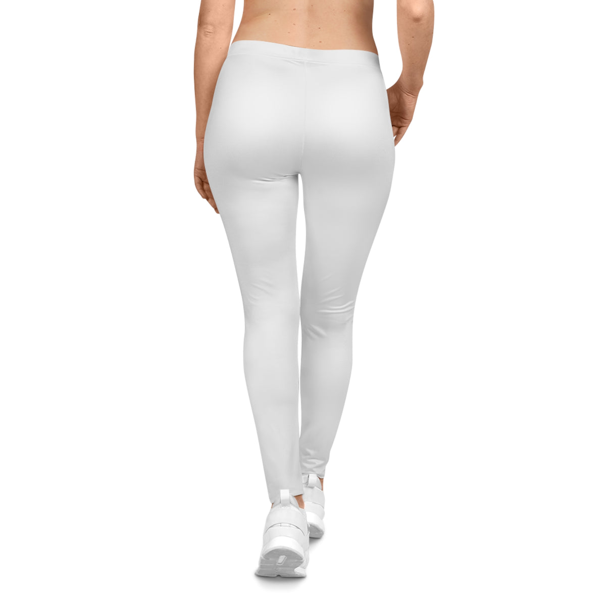 White Smoke Solid Color Women's Poly-Span Casual Leggings Everyday Activewear Pants
