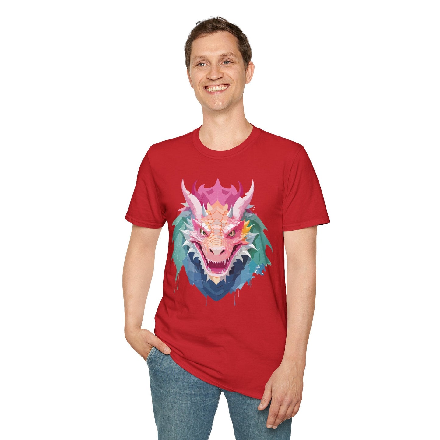 Dragon Graphic Unisex Cotton Softstyle Art Design Tee With Animals 28