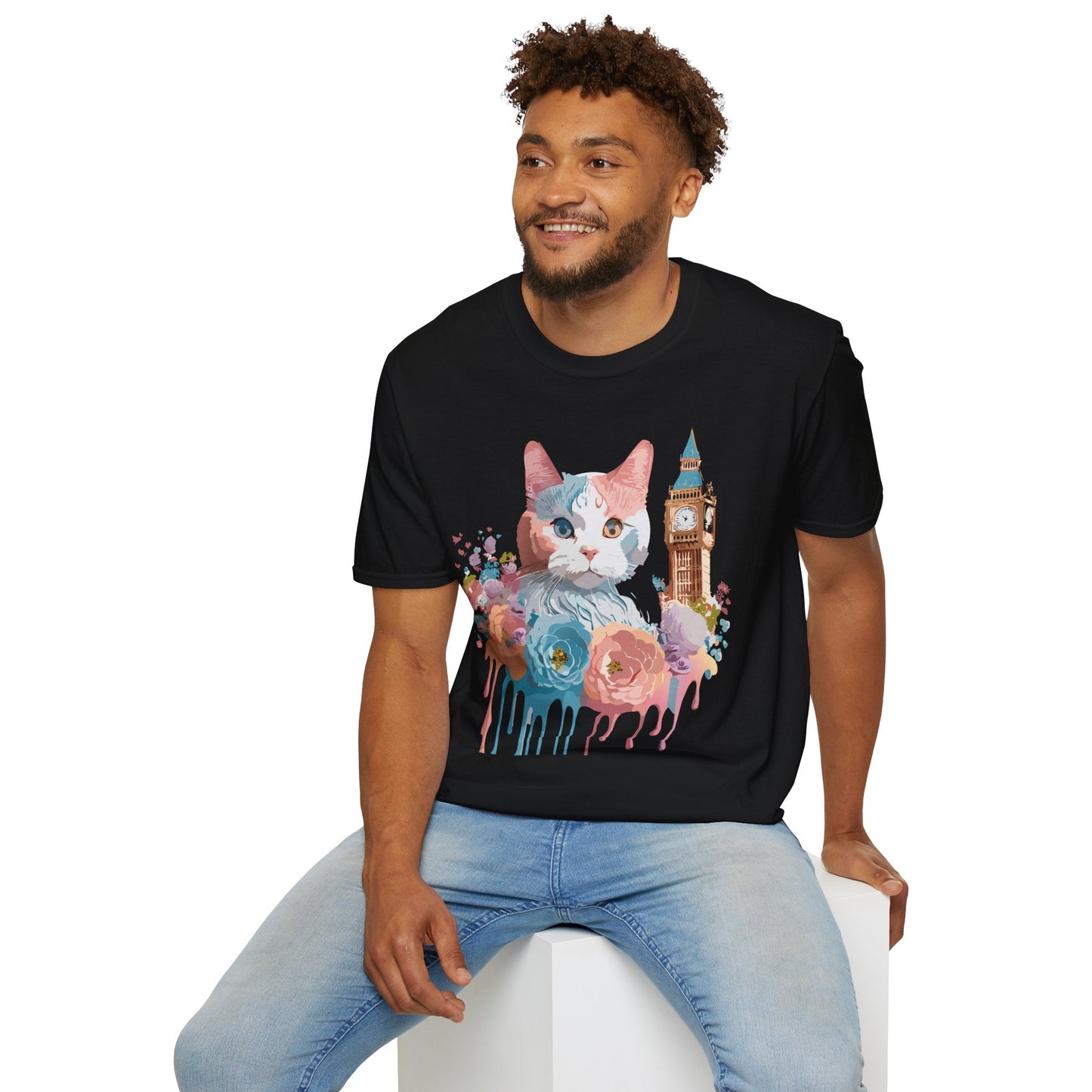 Cat Shirt Unisex Tee Softstyle 64000 Gildan Ring Spun Cotton