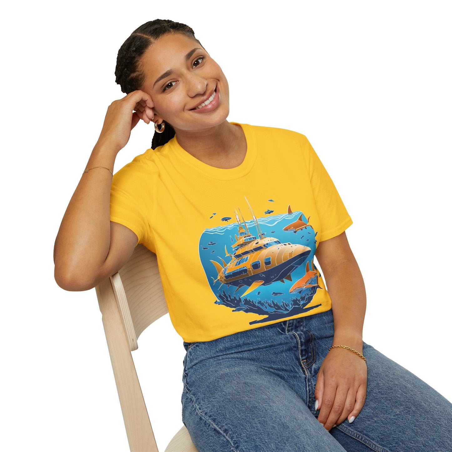 Ocean Graphic Unisex Softstyle Cotton Tee 11