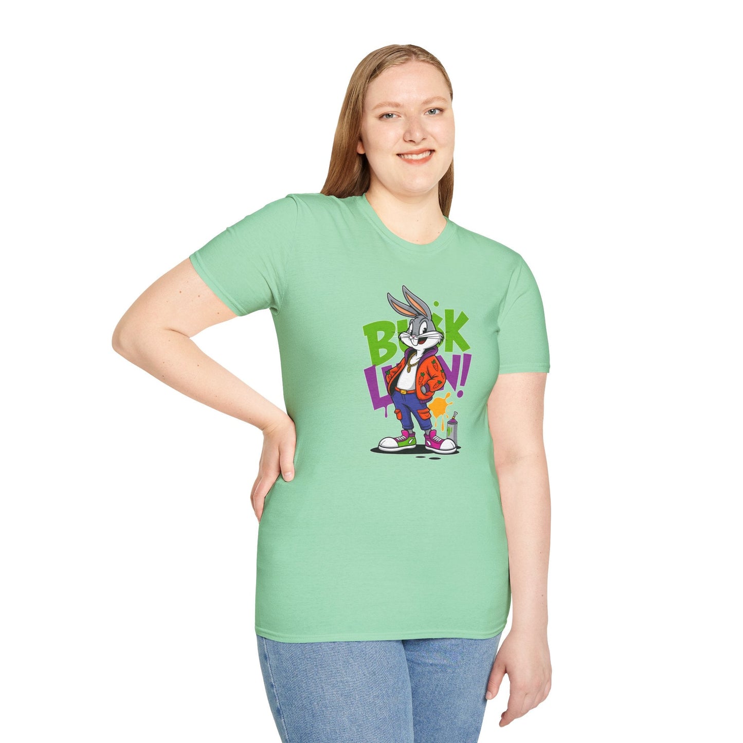 Cartoon Animal Graphic Tee Shirt Short Sleeve Unisex Animation Tee Softstyle Gildan 64000 Cotton