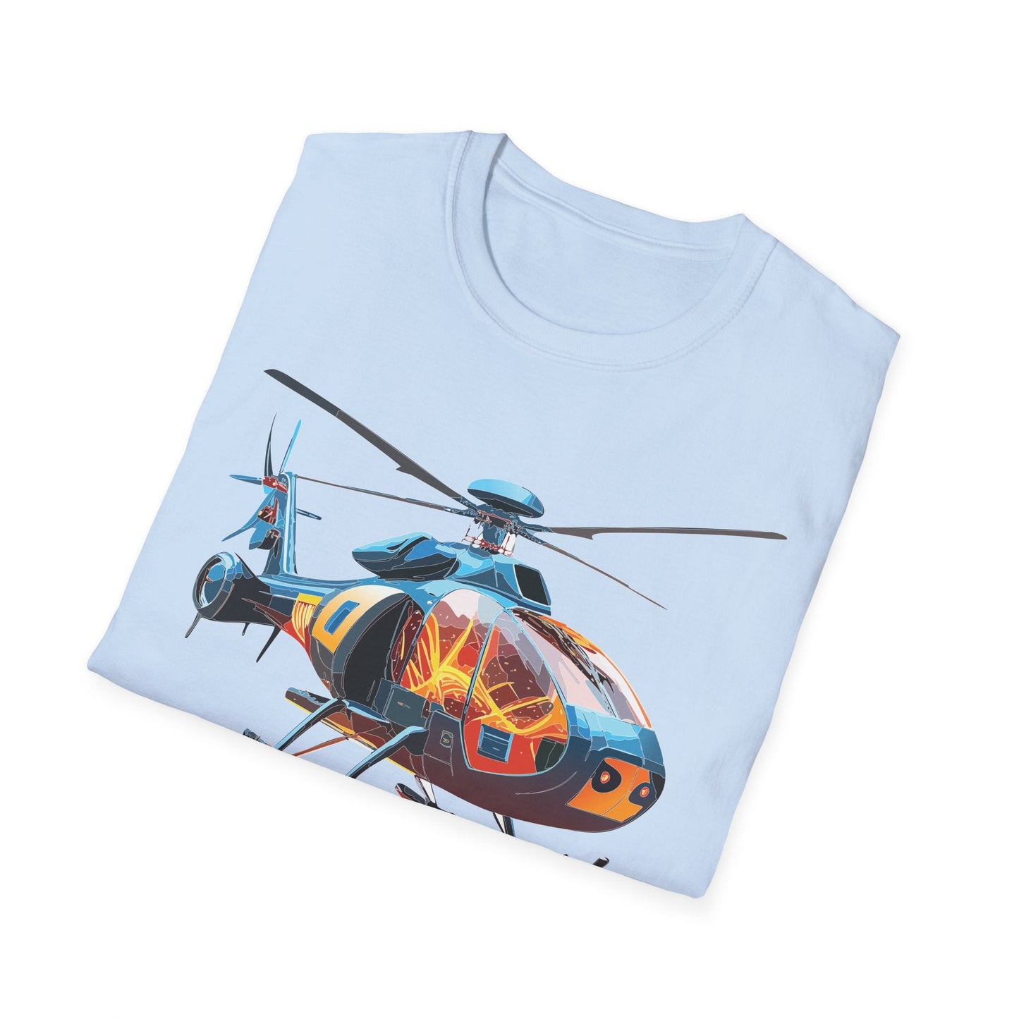 Helicopter Chopper Shirt Unisex Gildan Softstyle 64000 Short Sleeve Tee For Everyday Wear