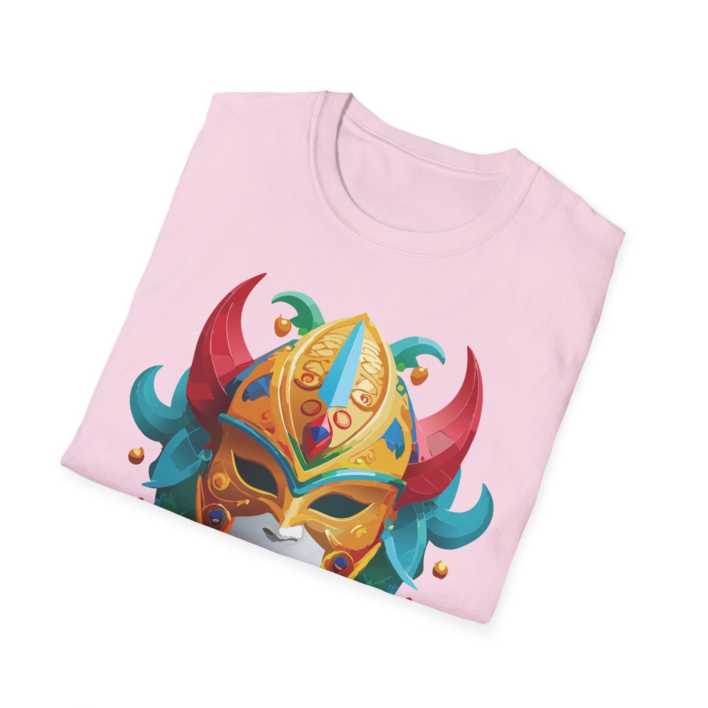 Unisex Mask Tee Shirt Softstyle Gildan 64000 Cotton Tee Masquerade Design Artwork