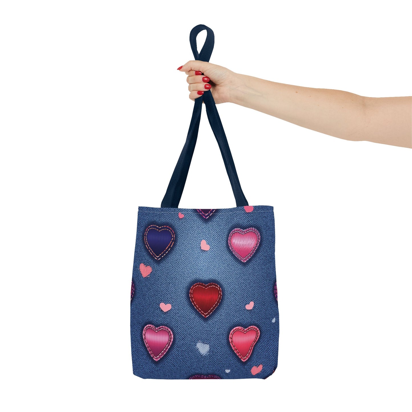 Love Day Graphic Design Denim Fabric Imitation Print Unisex Canvas Bag POLY 3 Sizes Tote Bag 201-26