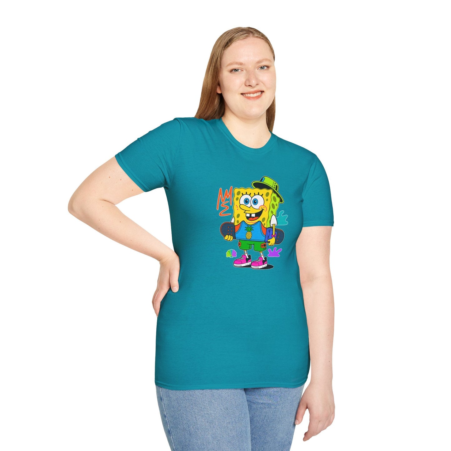 Unisex Cartoon T Shirt With Animals Animation Tee Softstyle Gildan 64000 Cotton Fabric