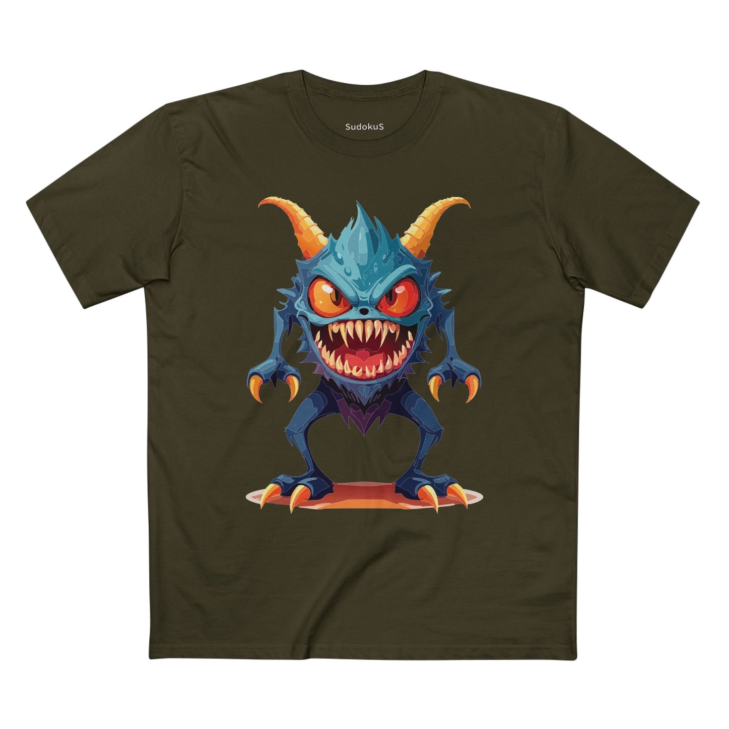 Cartoon Monsters Graphic Unisex 100 Cotton Staple Tee 1