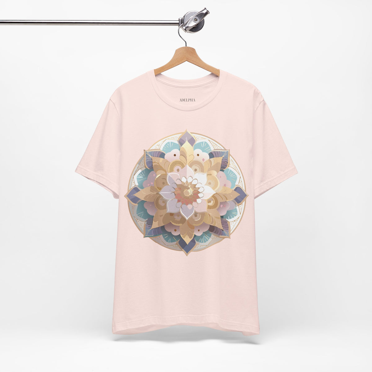 Mandala Graphic Unisex Cotton Bella+Canvas Tee with Floral Art Design d27