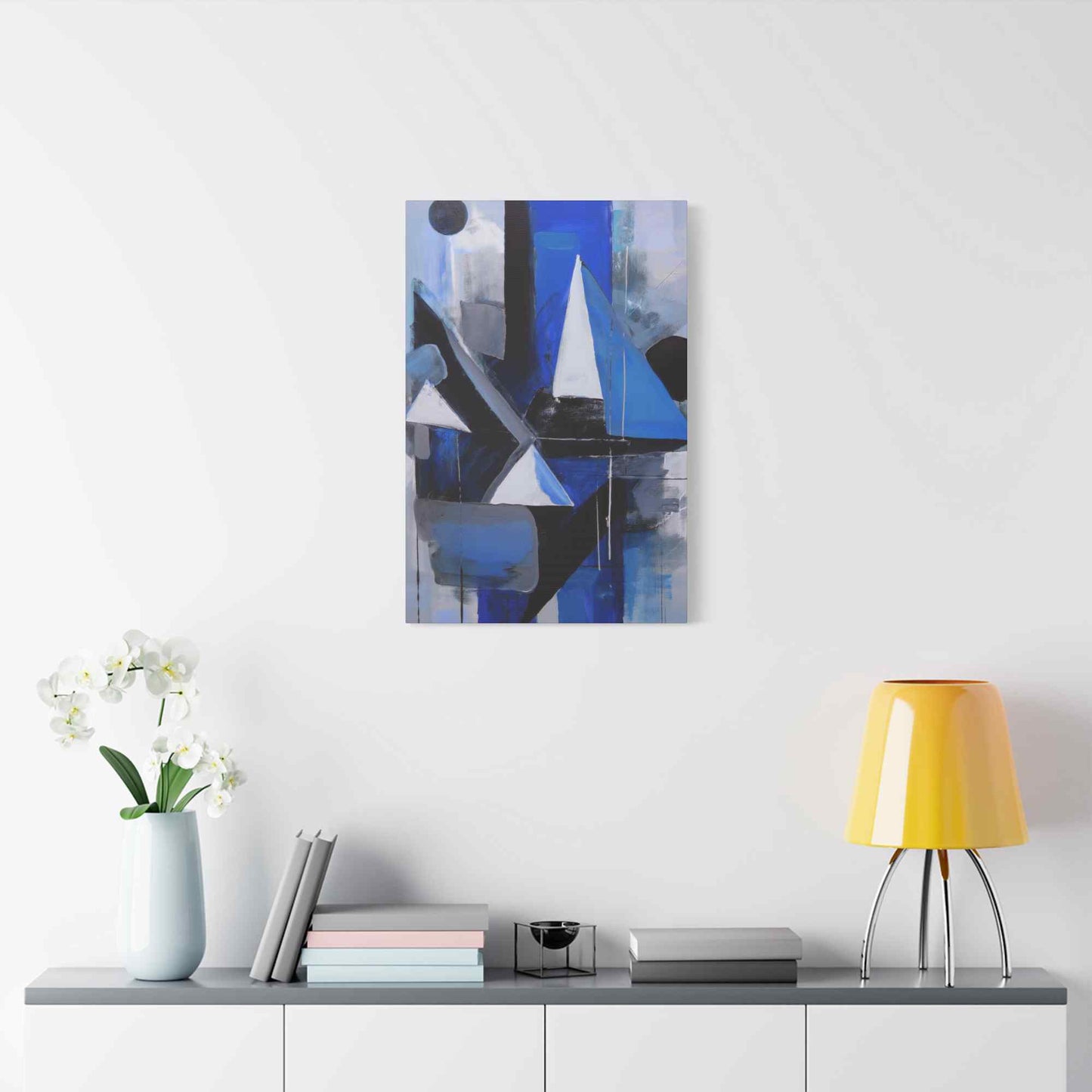 Blue Abstract Painting Print Canvas 20x24,20x30,24x30, 24x32,24x36,30x40, 32x48,36x48,40x60 Pine-Wood Inner Frame ABS-26