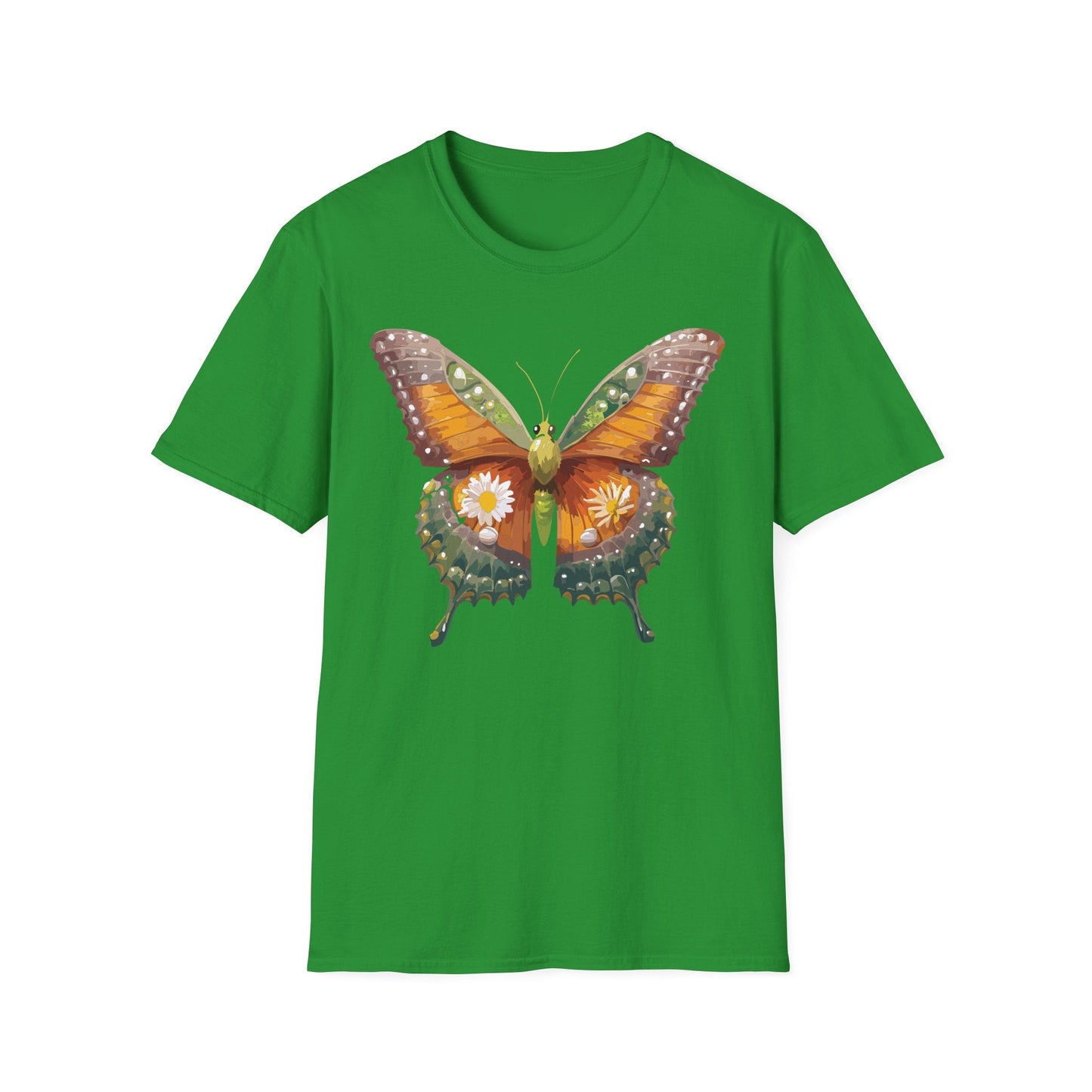 Butterfly T Shirt Unisex Monarch Shirt Gildan Softstyle 64000 100 Percent Ring Spun Cotton