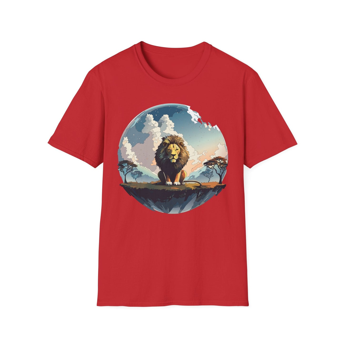 Lion Shirt Unisex Animal Tee Gildan Softstyle 64000 One Hundred Percent Cotton
