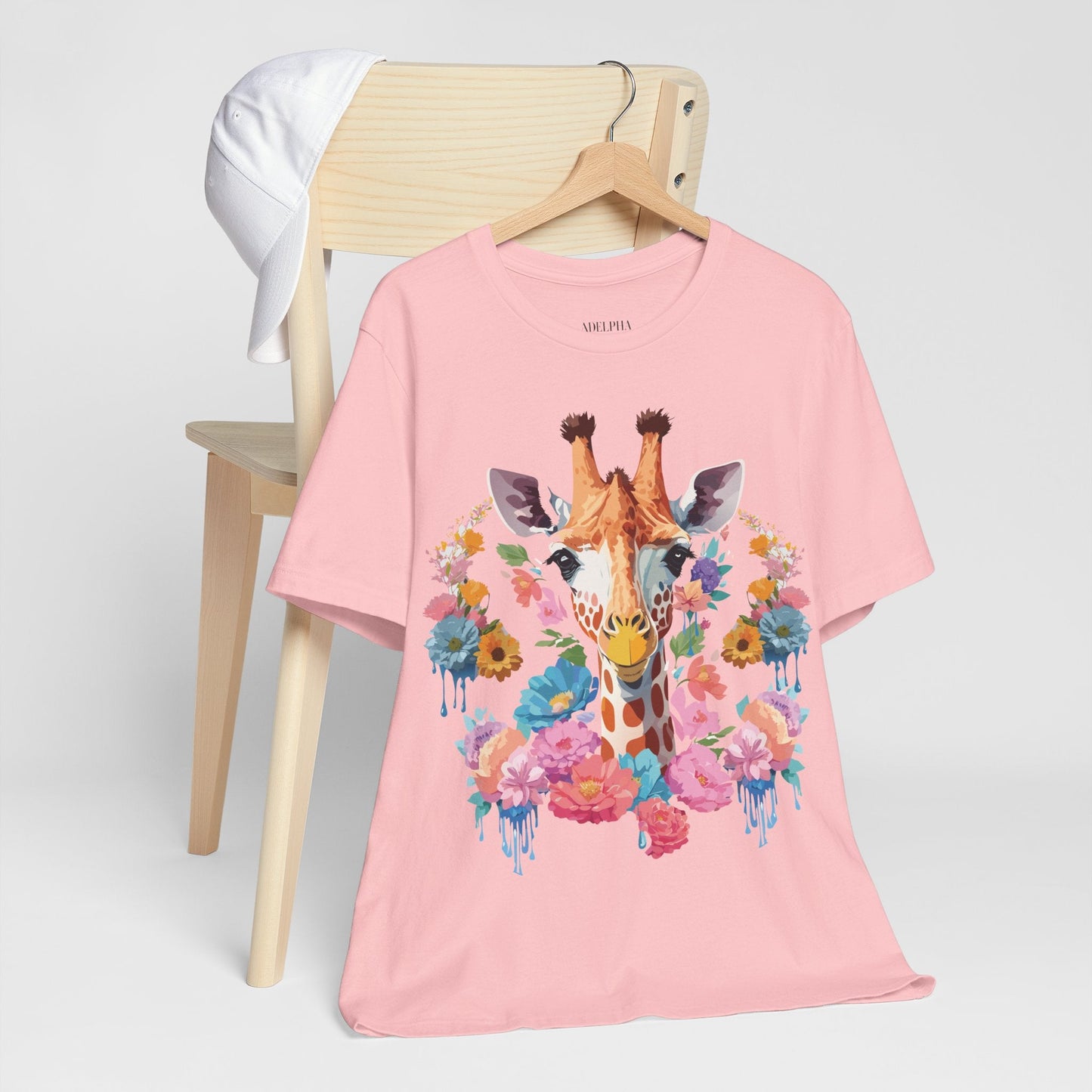 Giraffe Graphic Tee By Adelpha Unisex Short Sleeve Vintage Inspired Art Shirt Premium Quality