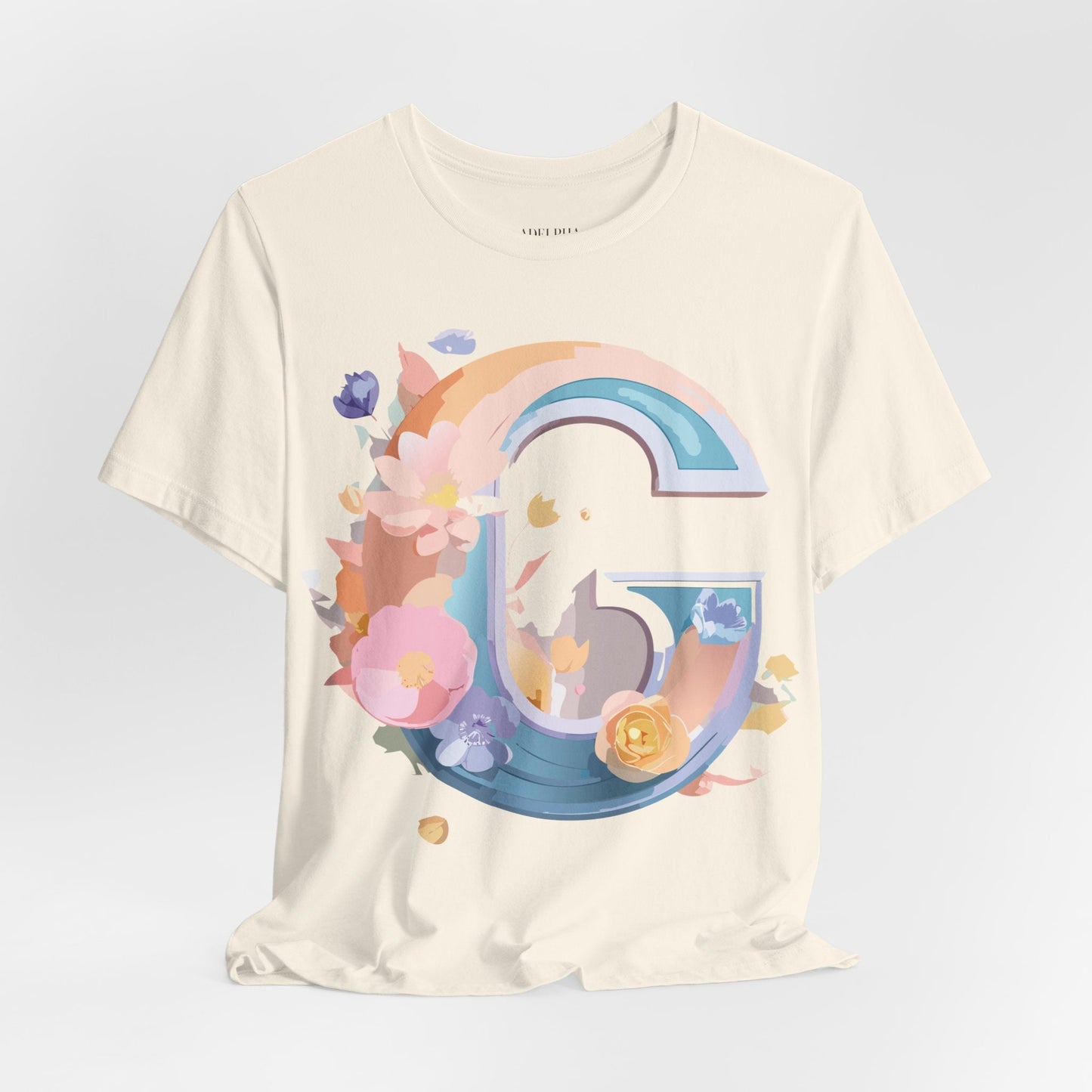 Letter G Graphic Tee Unisex Short Sleeve T Shirt by Adelpha Vintage Inspired Artwork