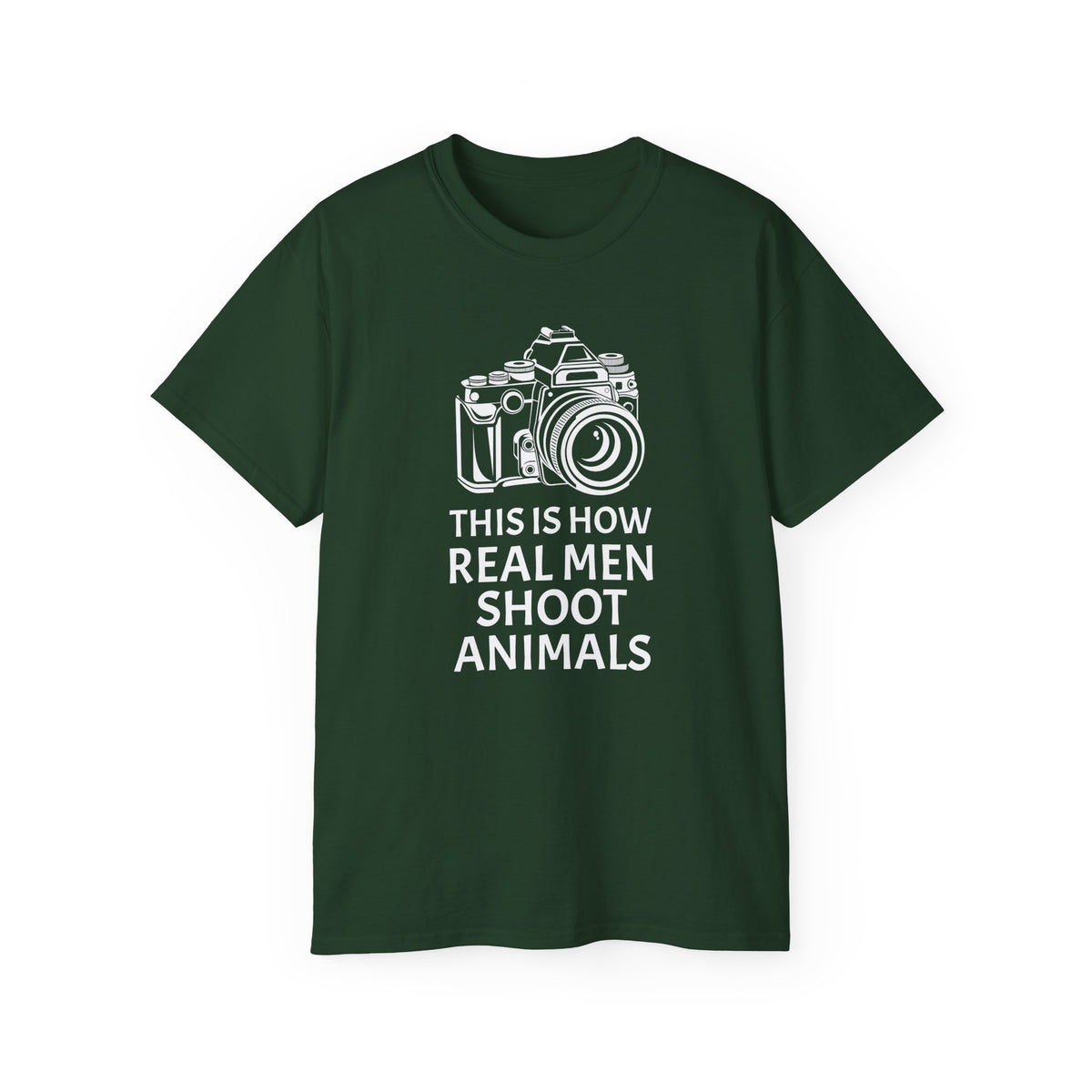 Camera Graphic This Is How Real Men Shoot Animals Tee | Photography Shirt, Photo Lover