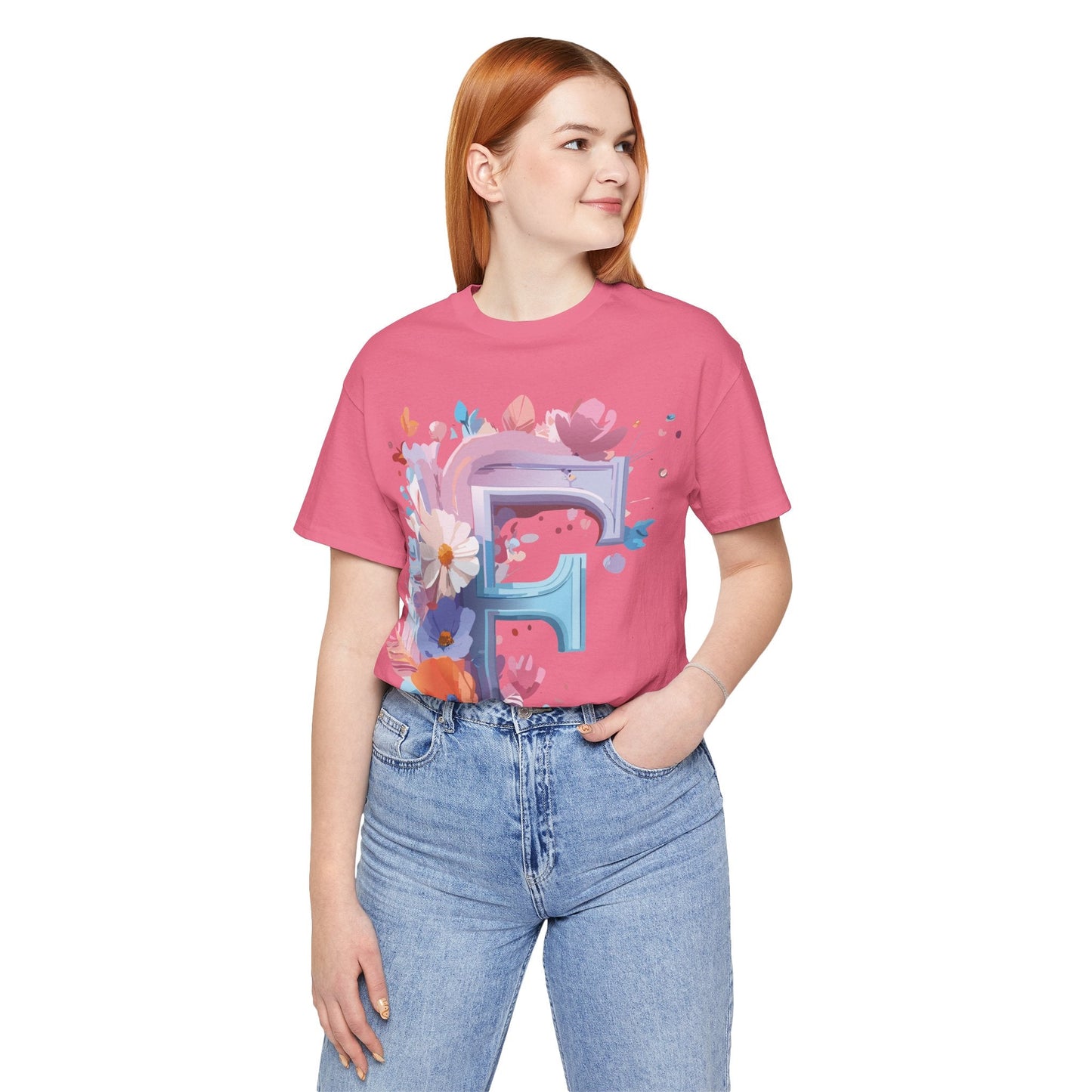 Letter F Graphic Tee Unisex Vintage Style Shirt Featuring Adelpha Artwork Premium Short Sleeve