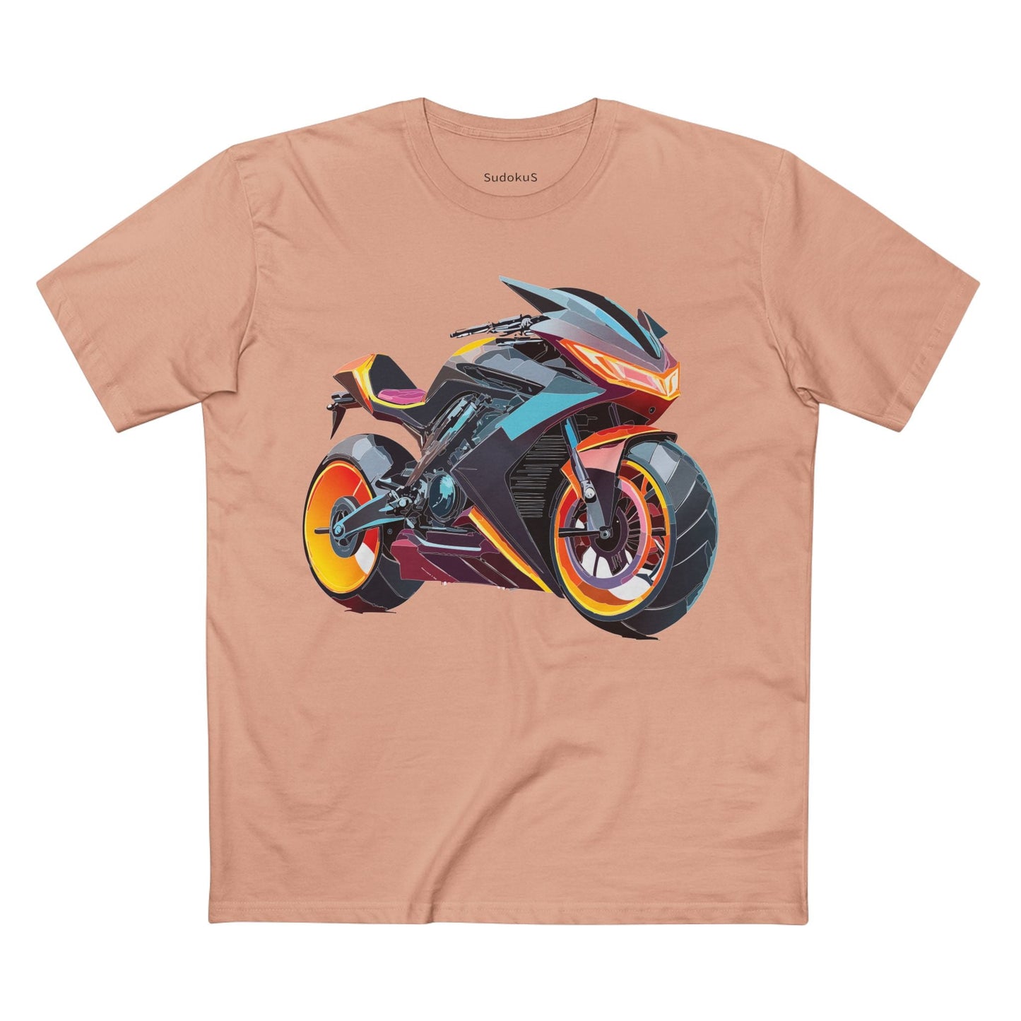 Moto Bike Graphic Unisex 100 Cotton Staple Tee 17