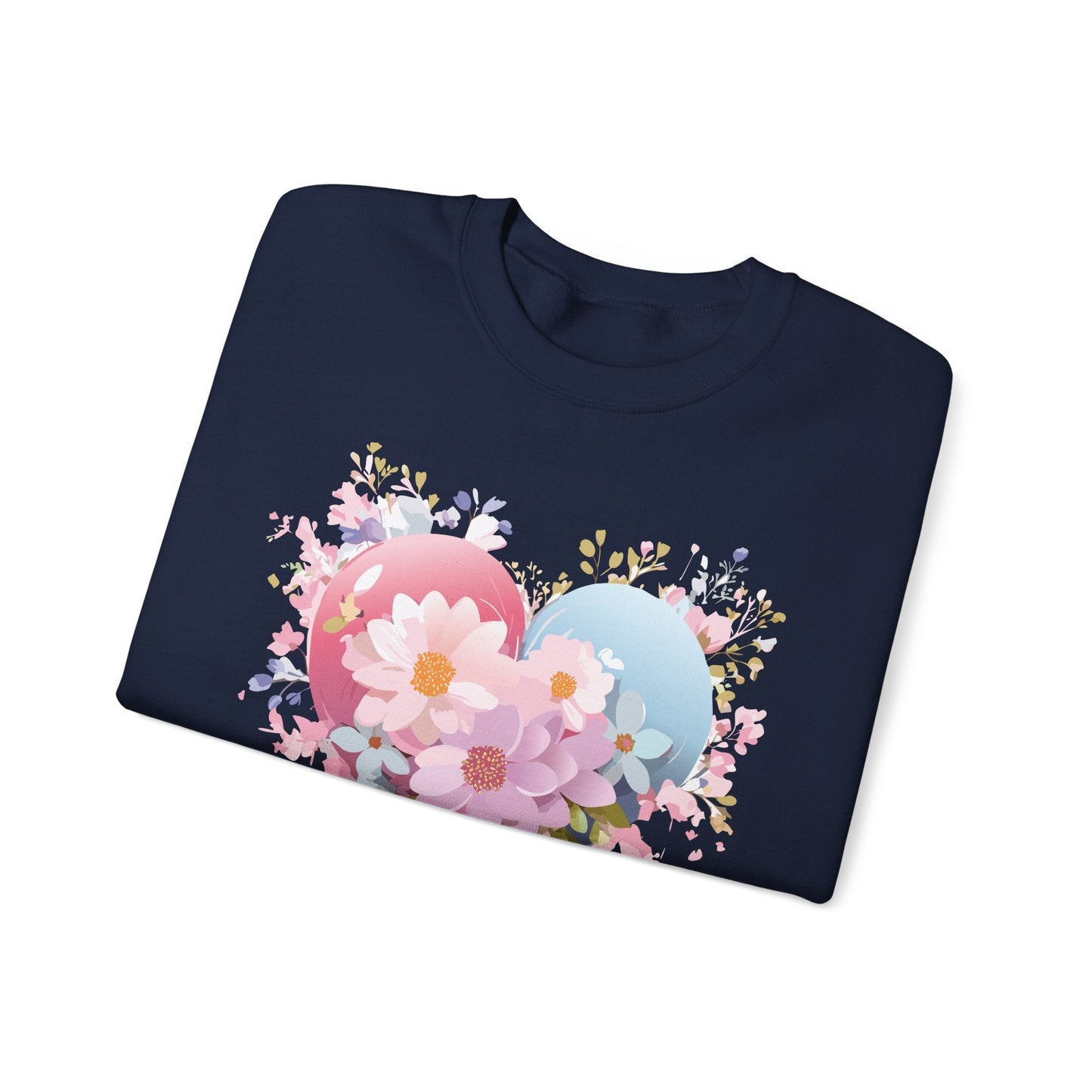 Floral Heart Unisex Crewneck Sweatshirt Gildan 18000 Heavy Blend 50 Cotton 50 Polyester