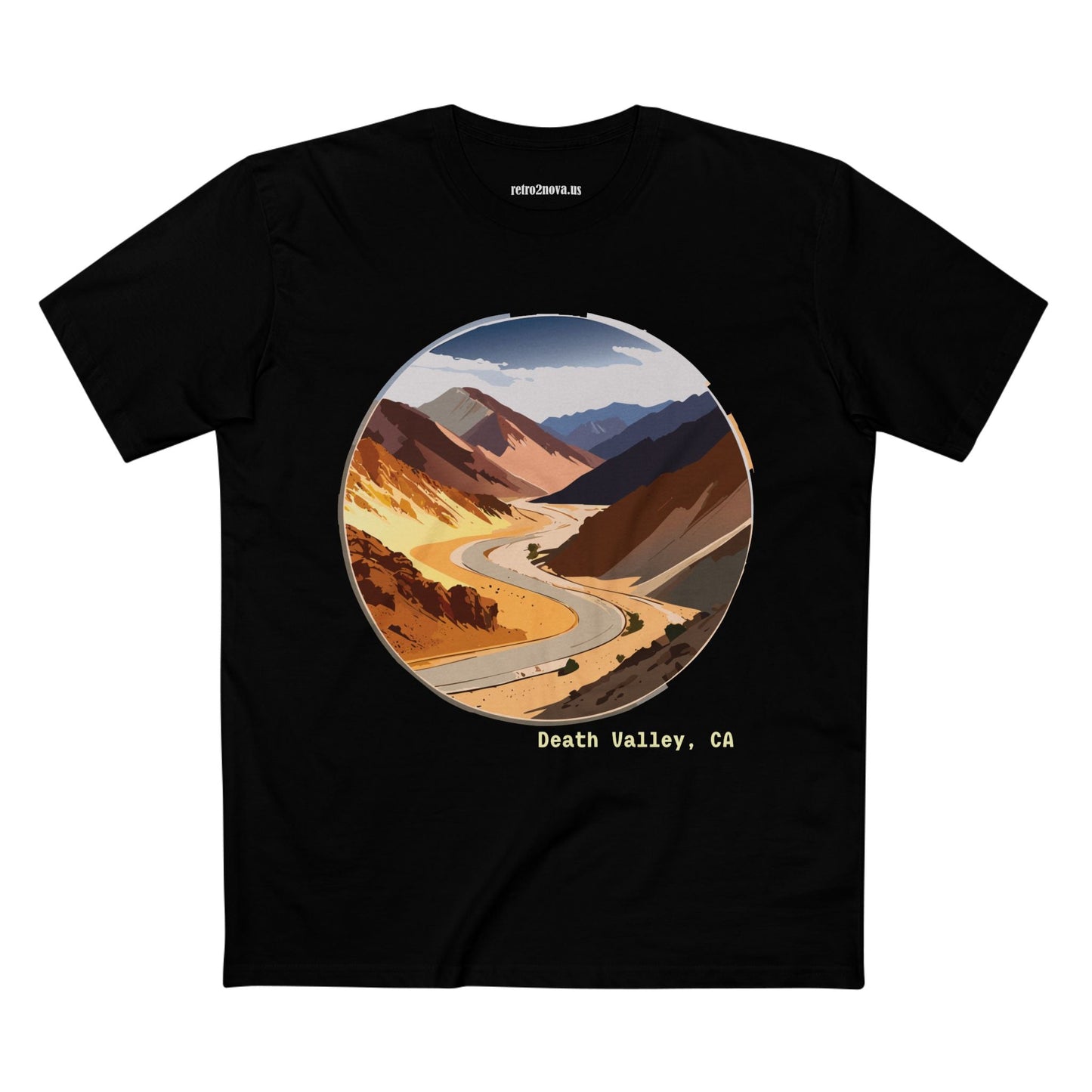 Retro2Nova Unisex Premium Cotton Tee With Death Valley Travel Design Art Shirt Collection