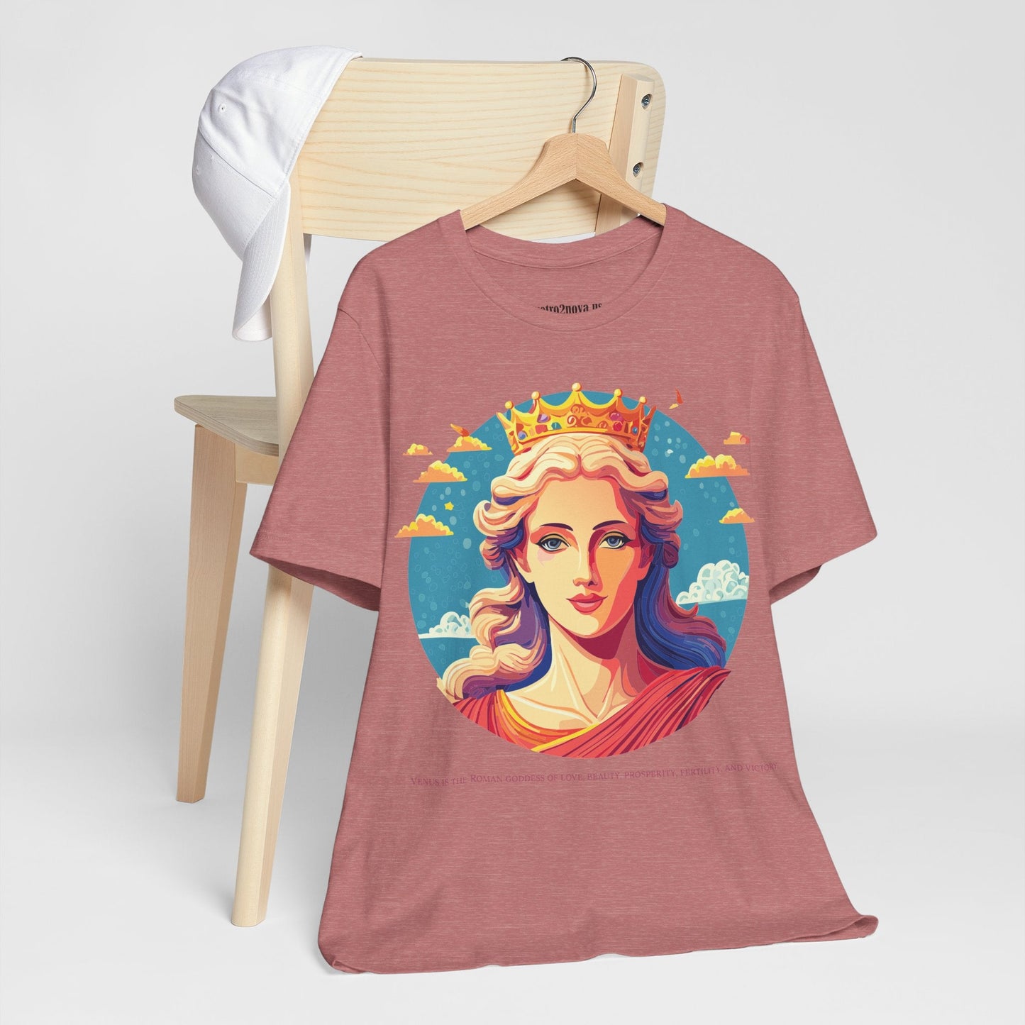 Goddess Venus Graphic Tee Unisex Cotton Short Sleeve Shirt With Original Retro2Nova Artwork
