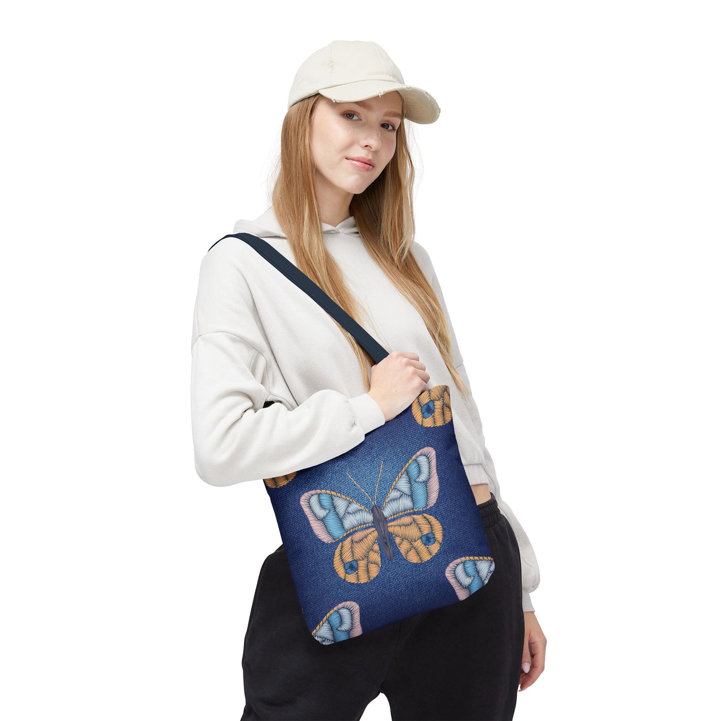 Denim Fabric Imitation Print Unisex Canvas Bag Poly Spun 3 Sizes Tote Bag 175