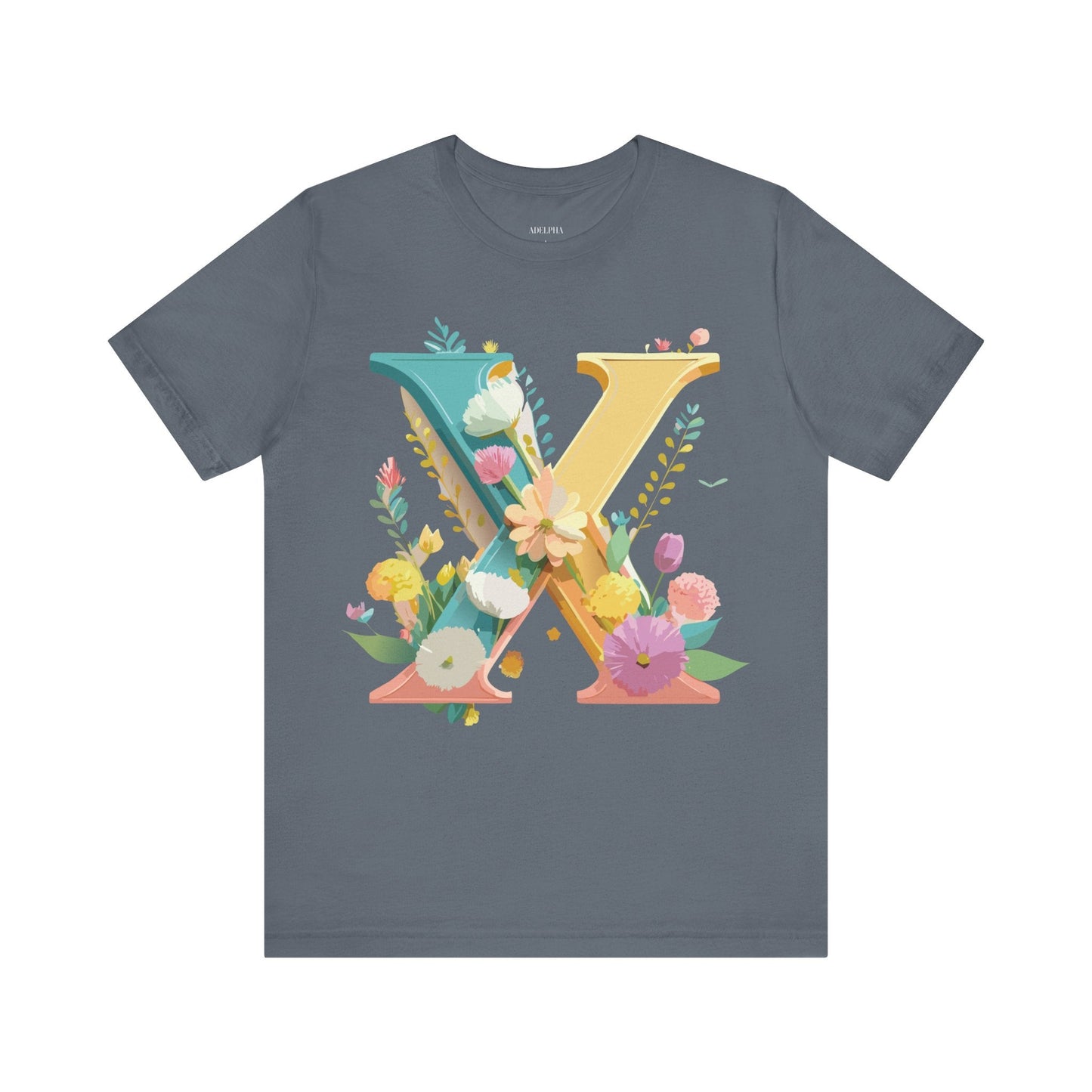 Letter X Shirt Unisex Graphic Tee Adelpha Vintage Inspired Artwork Short Sleeve Edition