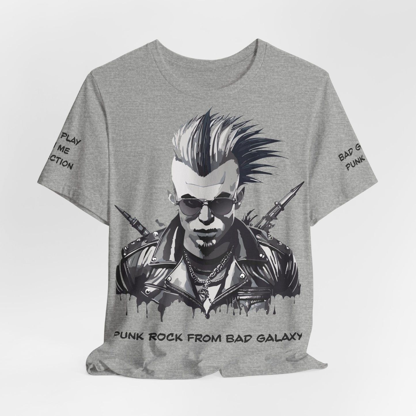 Punk Rock Tee Shirt From Bad Galaxy Made To Order 100 Percent Cotton Eco Friendly Inks USA
