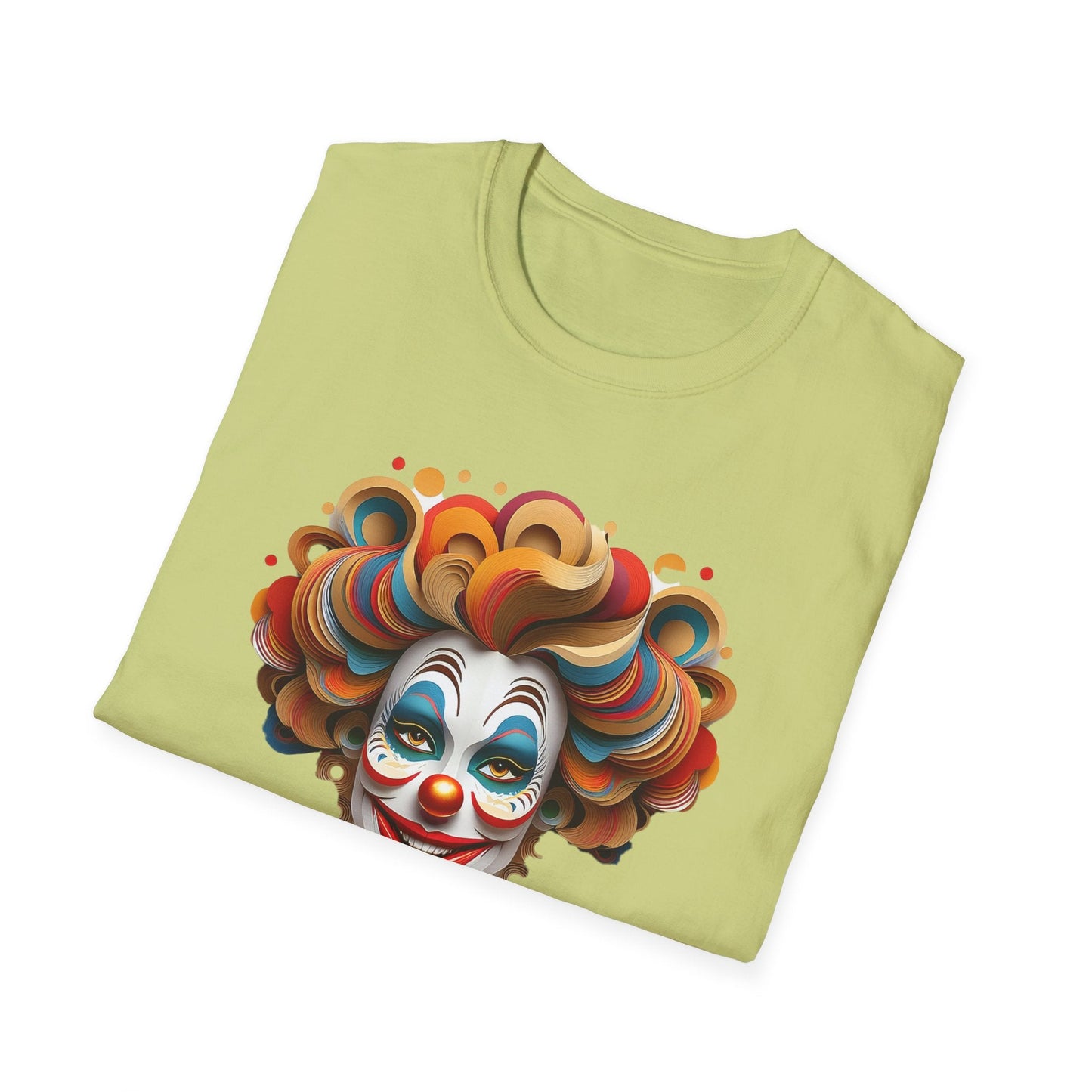 Unisex Clown Shirt Funny Man Circus Tee Short Sleeve Gildan Softstyle 64000 Cotton