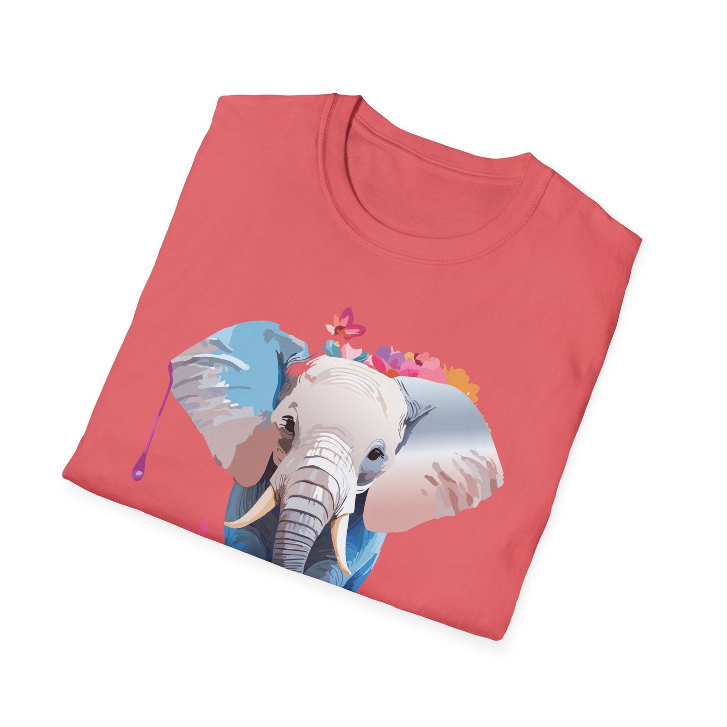 Elephant T Shirt Unisex Softstyle 64000 Graphic Elephant Illustration Animal Tee For Everyday Wear
